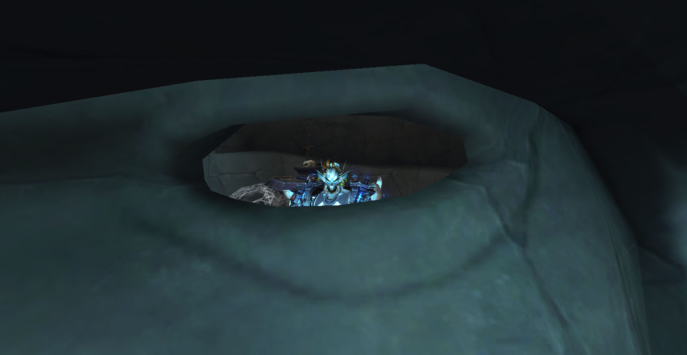 My DK looking through the eye of Nashal's Watch in Stormheim during
