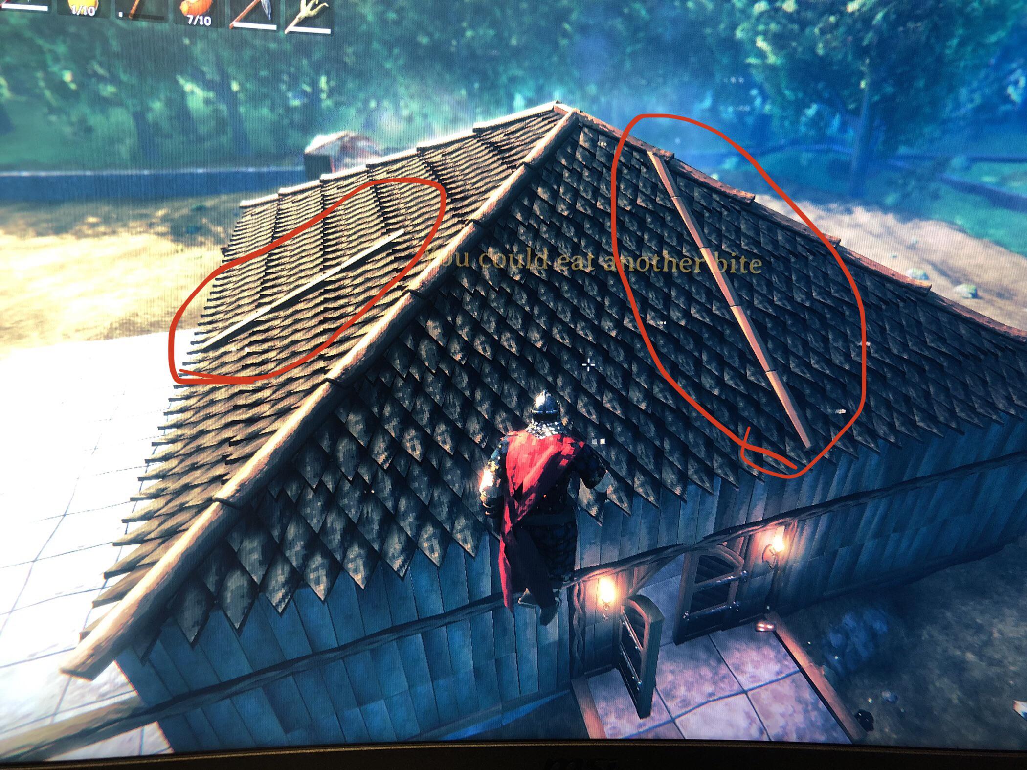 Any way to keep those sloped wall pieces from clipping through my roof