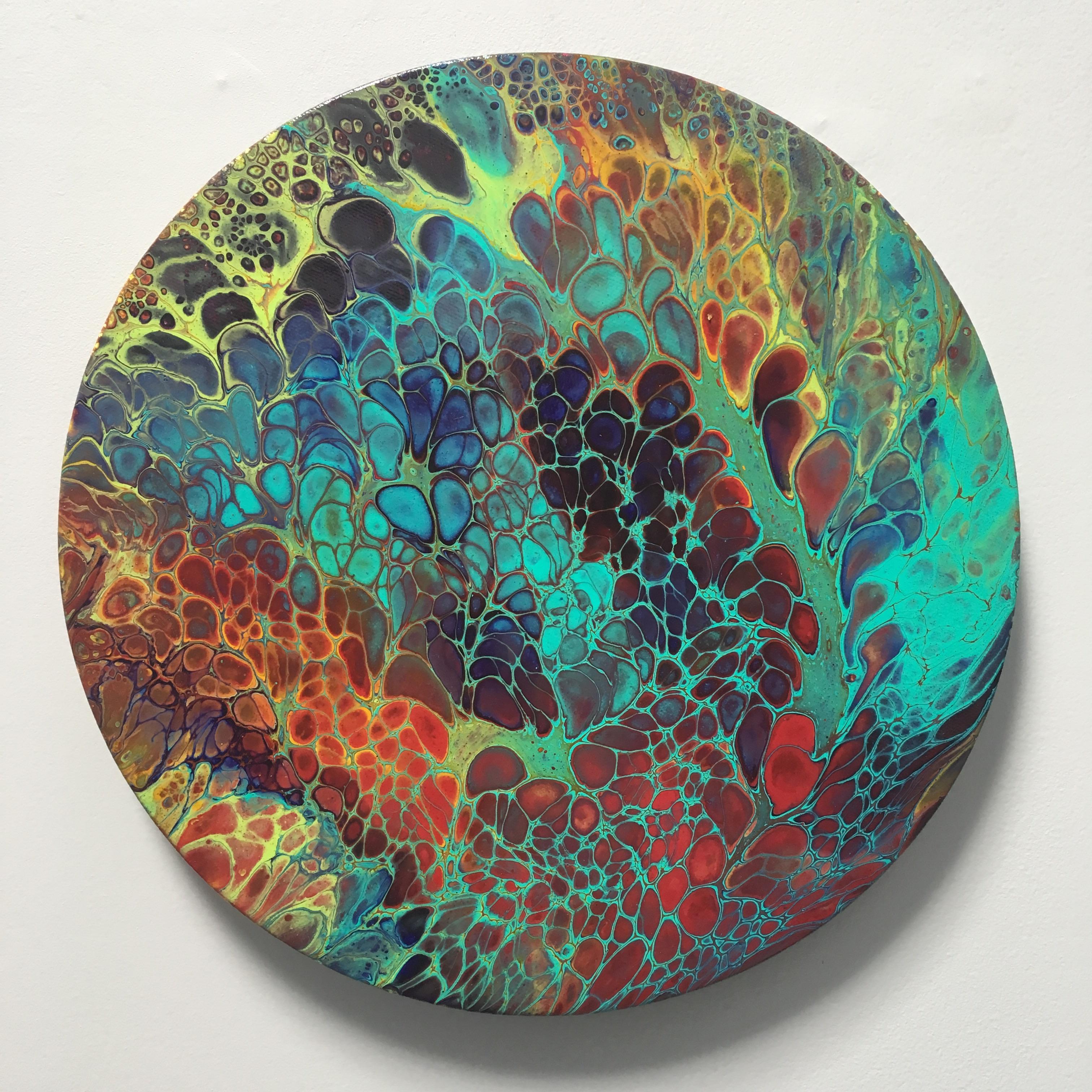 New acrylic pour paintings available in my Etsy shop! Link in comments