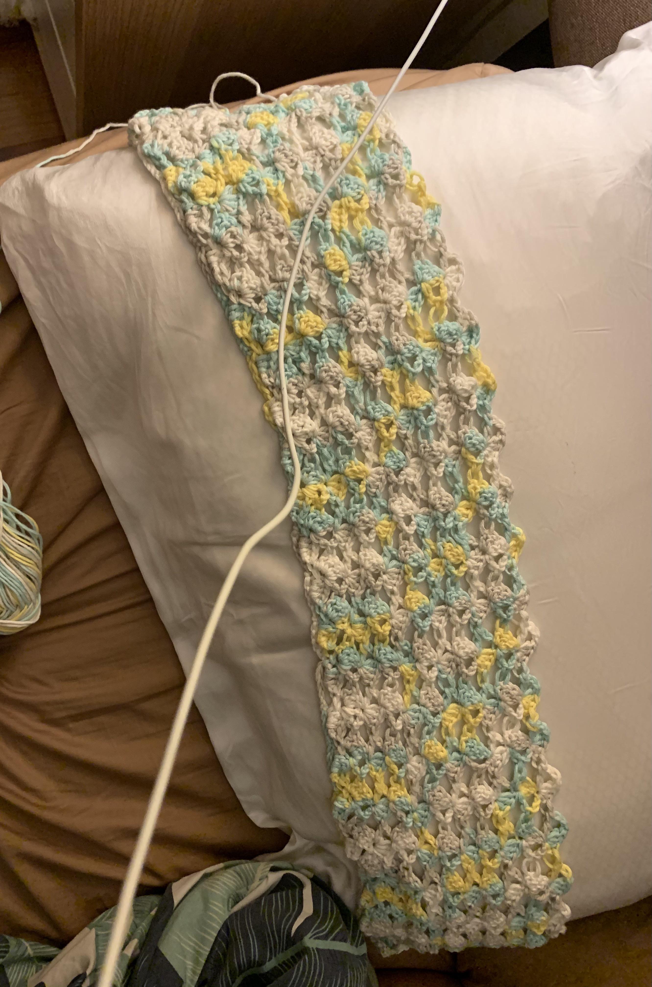 Airy Summery Baby Blanket (Somehow turned out a little looser than