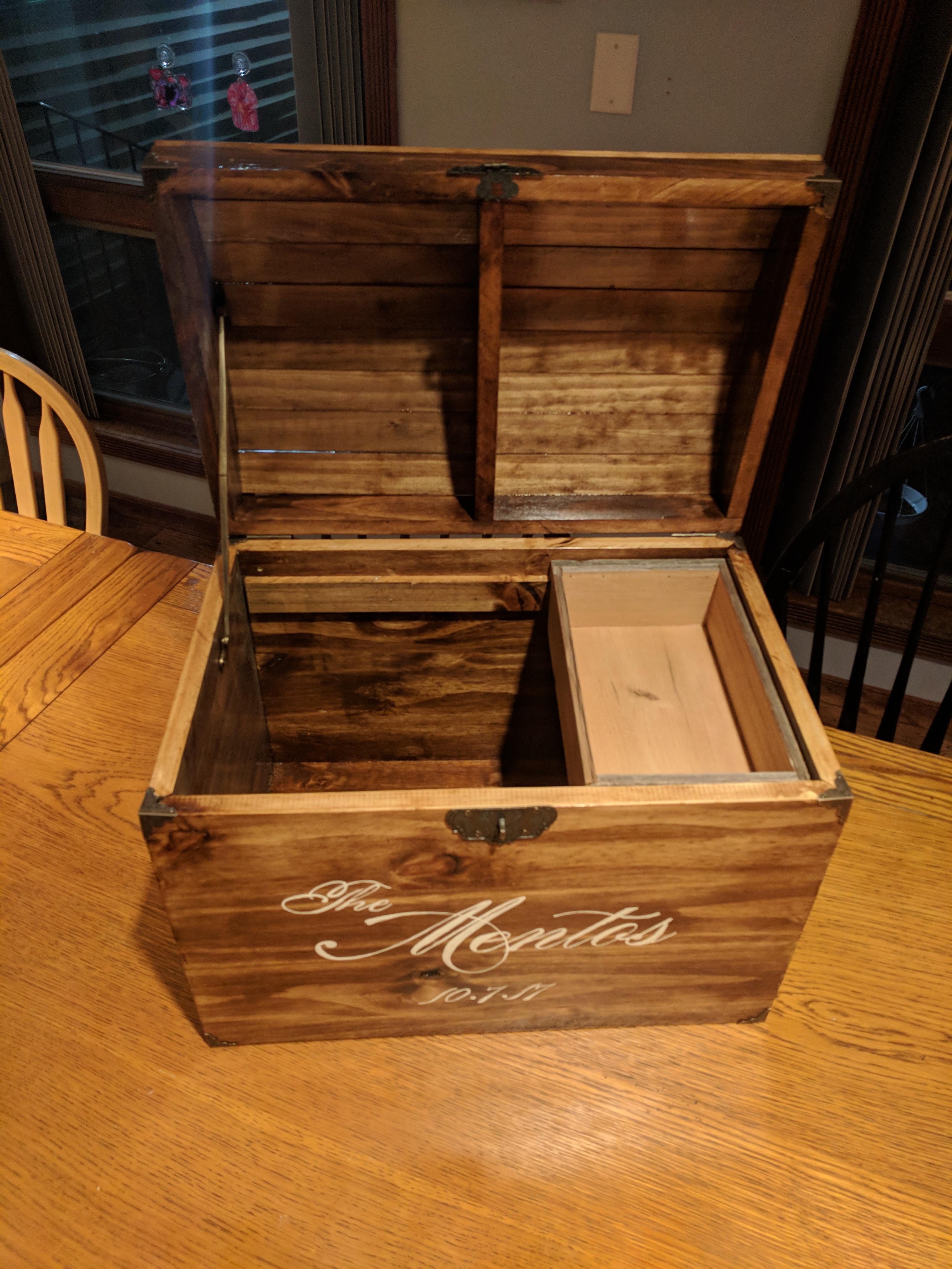 Wedding Card Box/Small Hope Chest Wedding Gift r/woodworking
