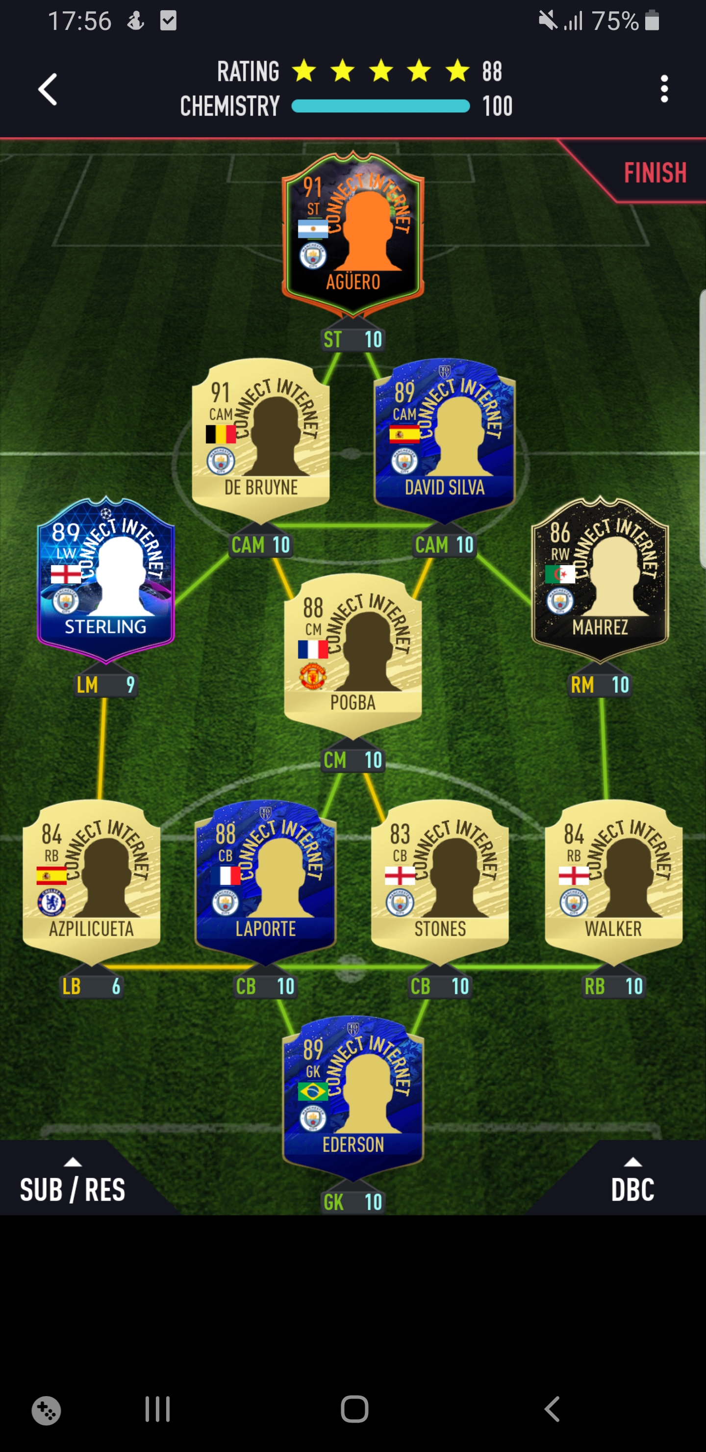8 cards from the same club is just too mainstream. Almost got full team