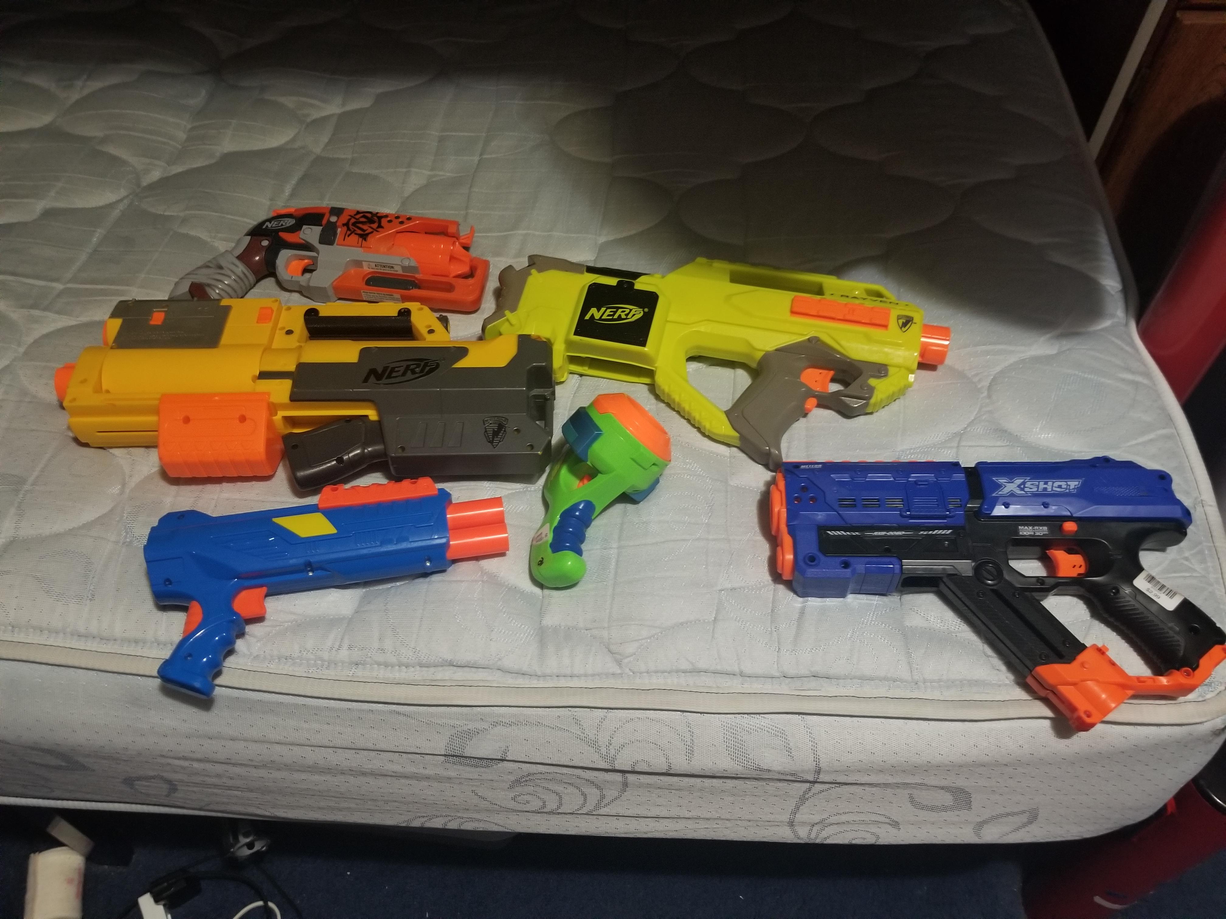 My Goodwill haul from yesterday. Not bad r/Nerf