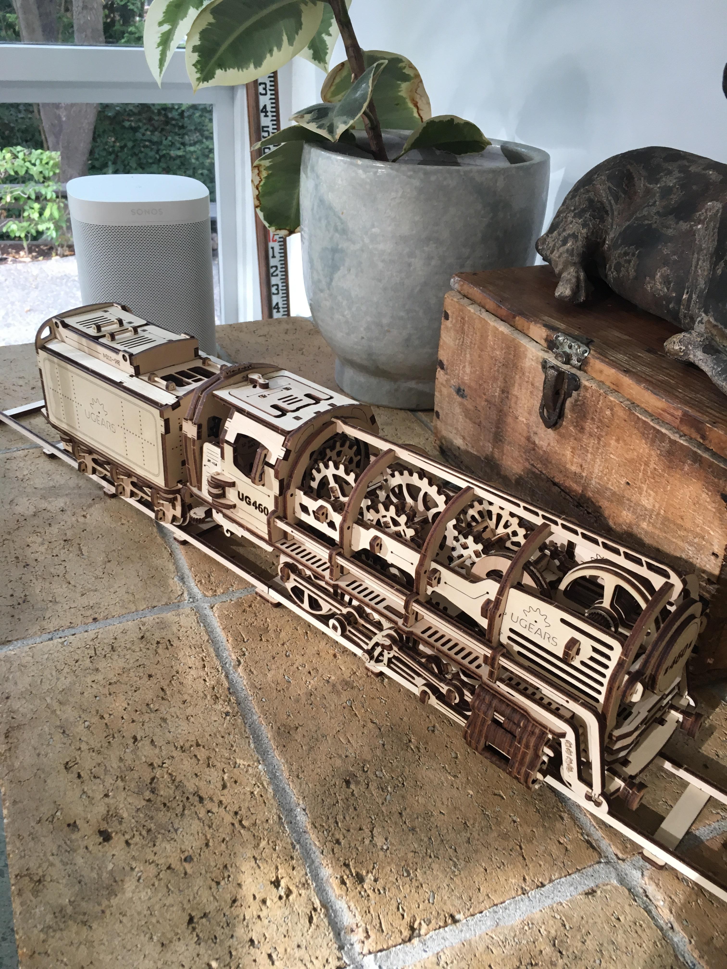 Functional Wooden train model with no glue or motors r