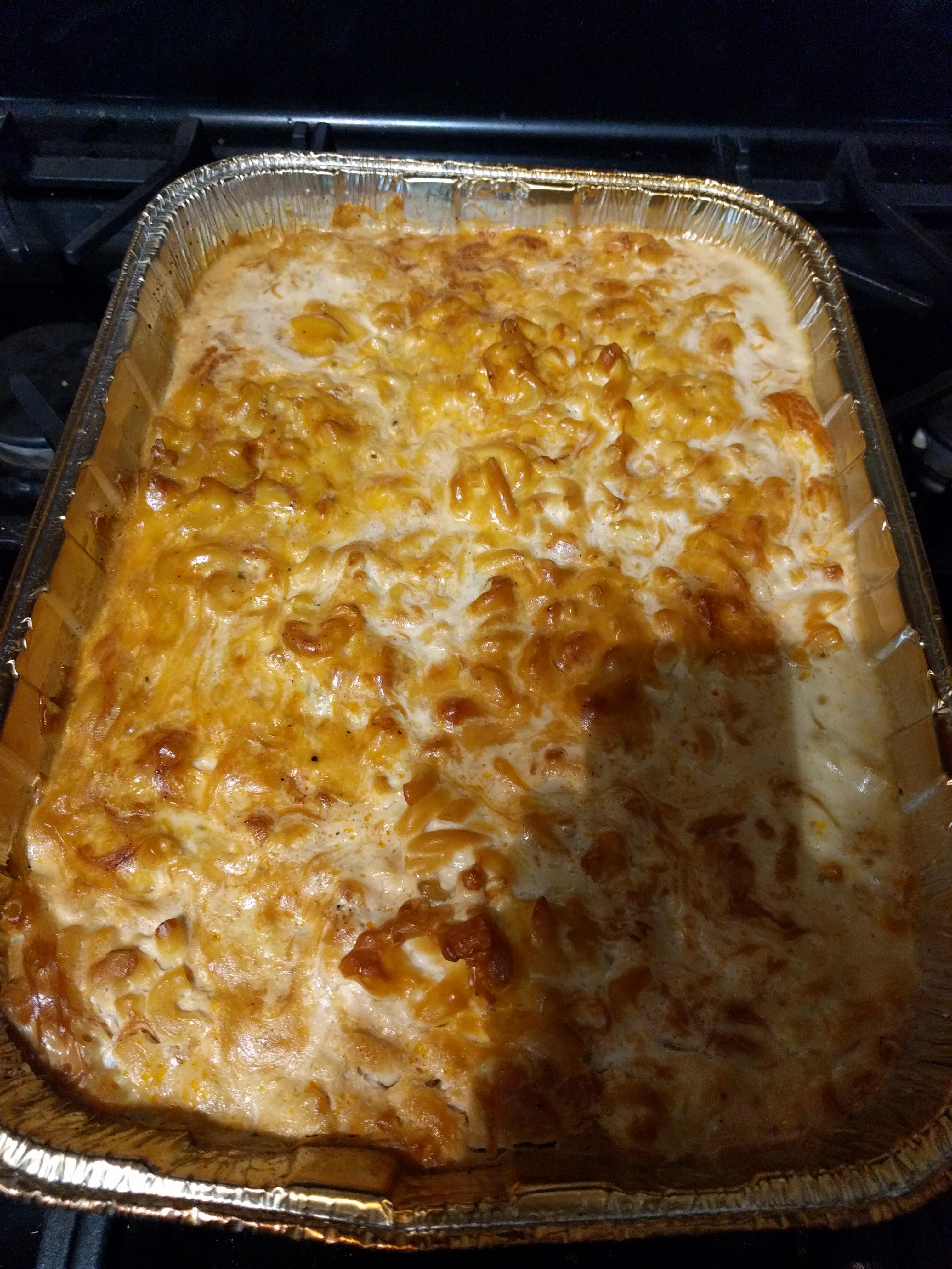 Smoked Mac and Cheese from my third attempt ever at smoking. Two hours