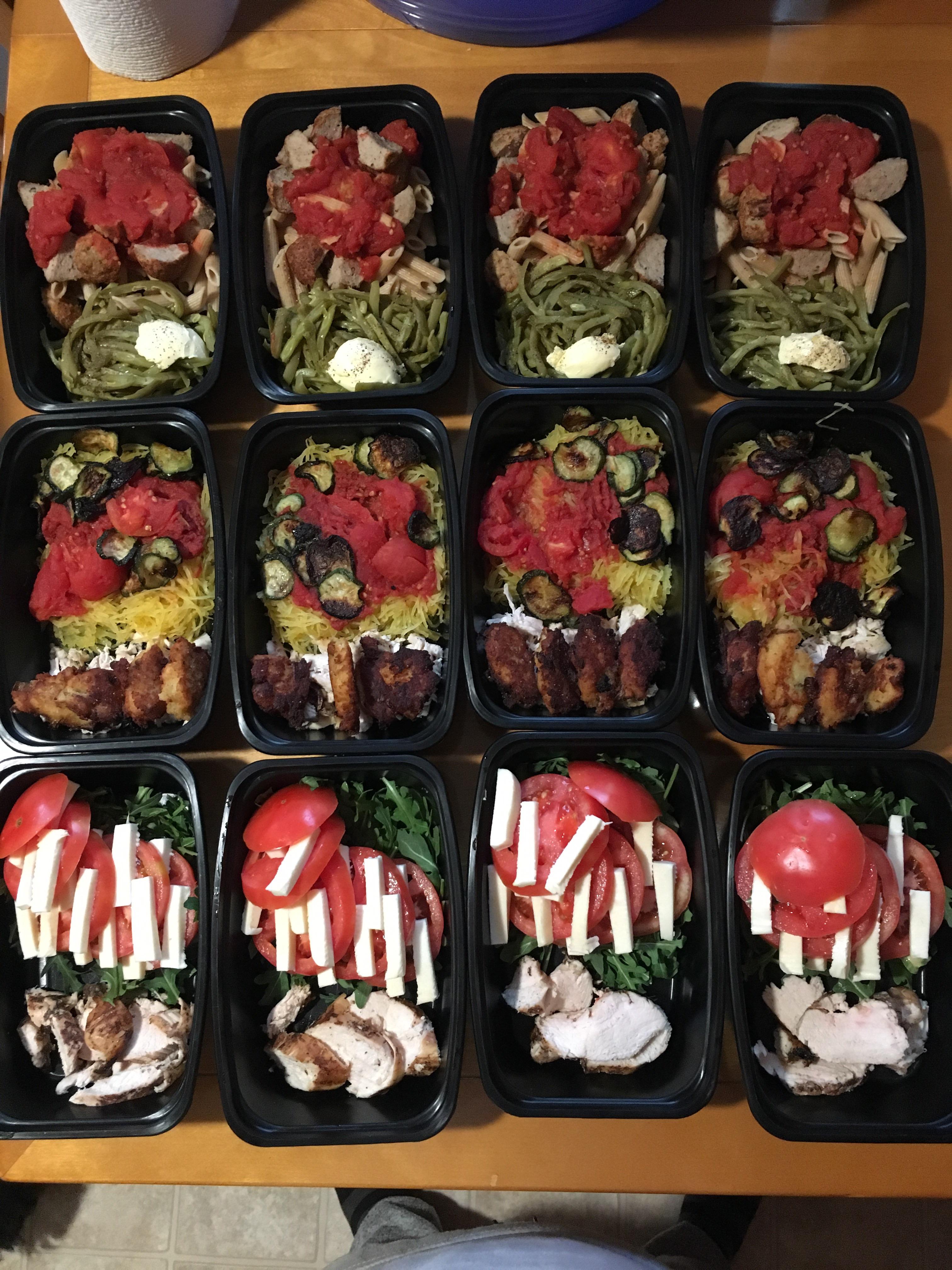 Focusing on calorie count and variety. Top to bottom Wheat penne