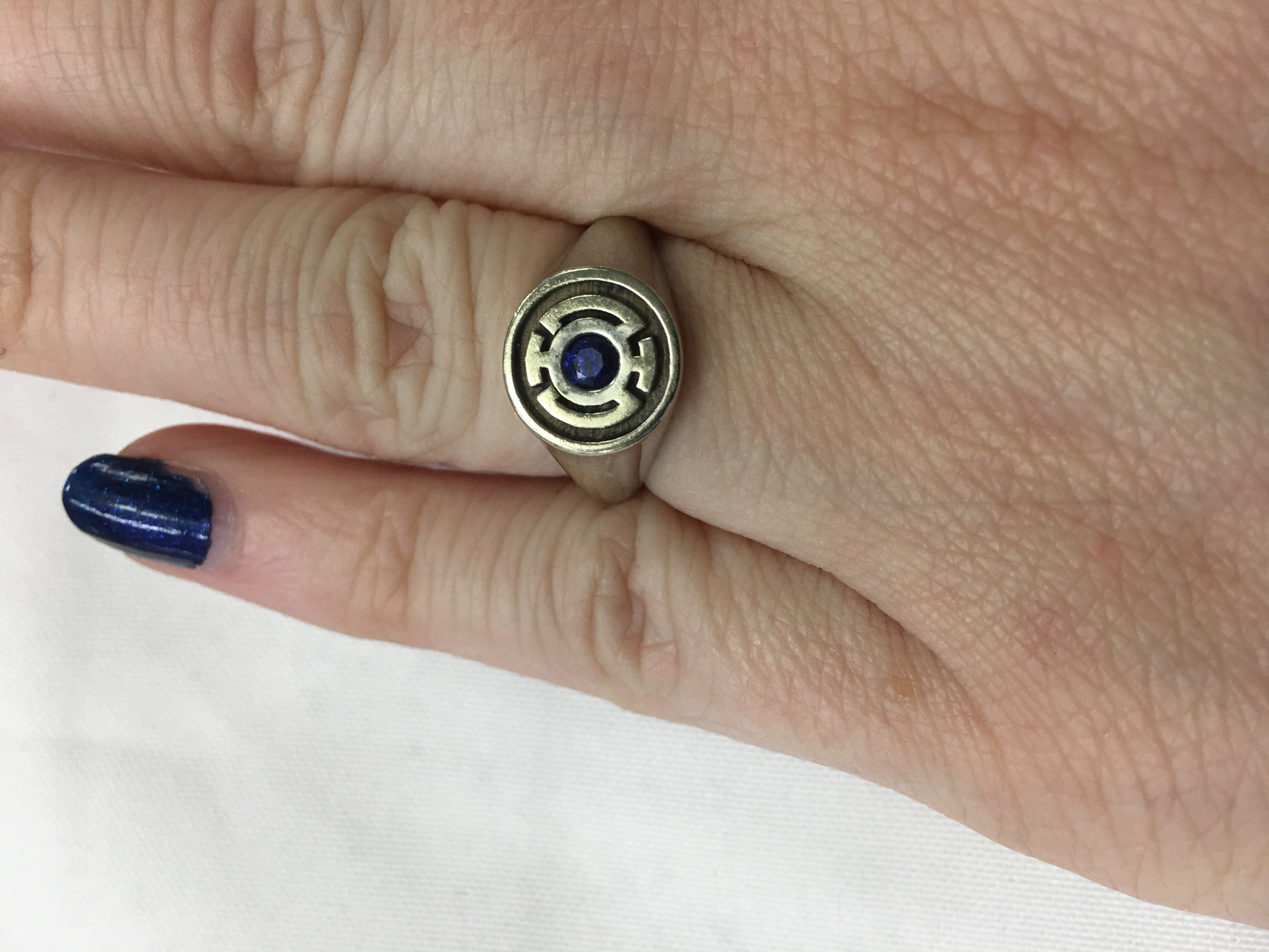 My Blue Lantern Wedding Ring My husband has a simple titanium Green