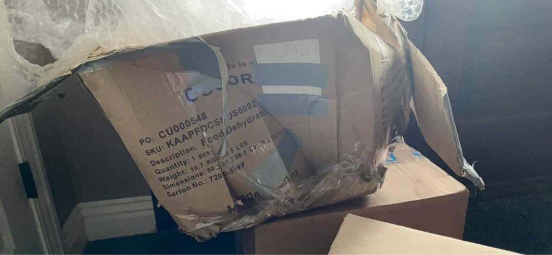 Damaged in shipping (seriously looks like someone had a bad day at the