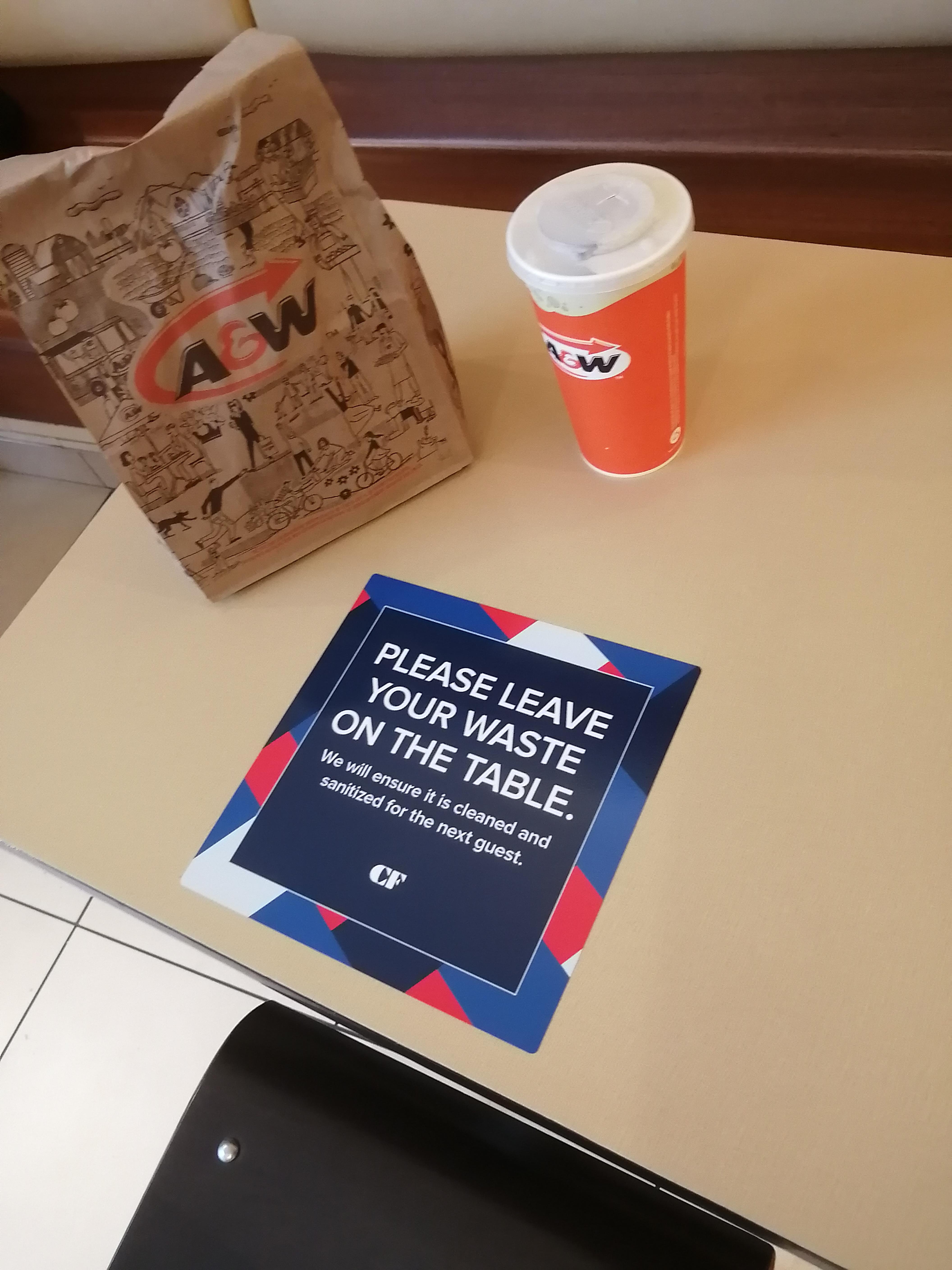 Masonville food court insisting I leave my garbage on the table is