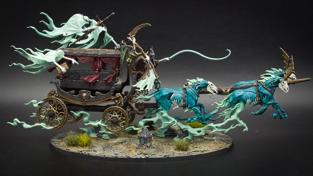 My first unit for my Nighthaunt army finished The Black Coach r