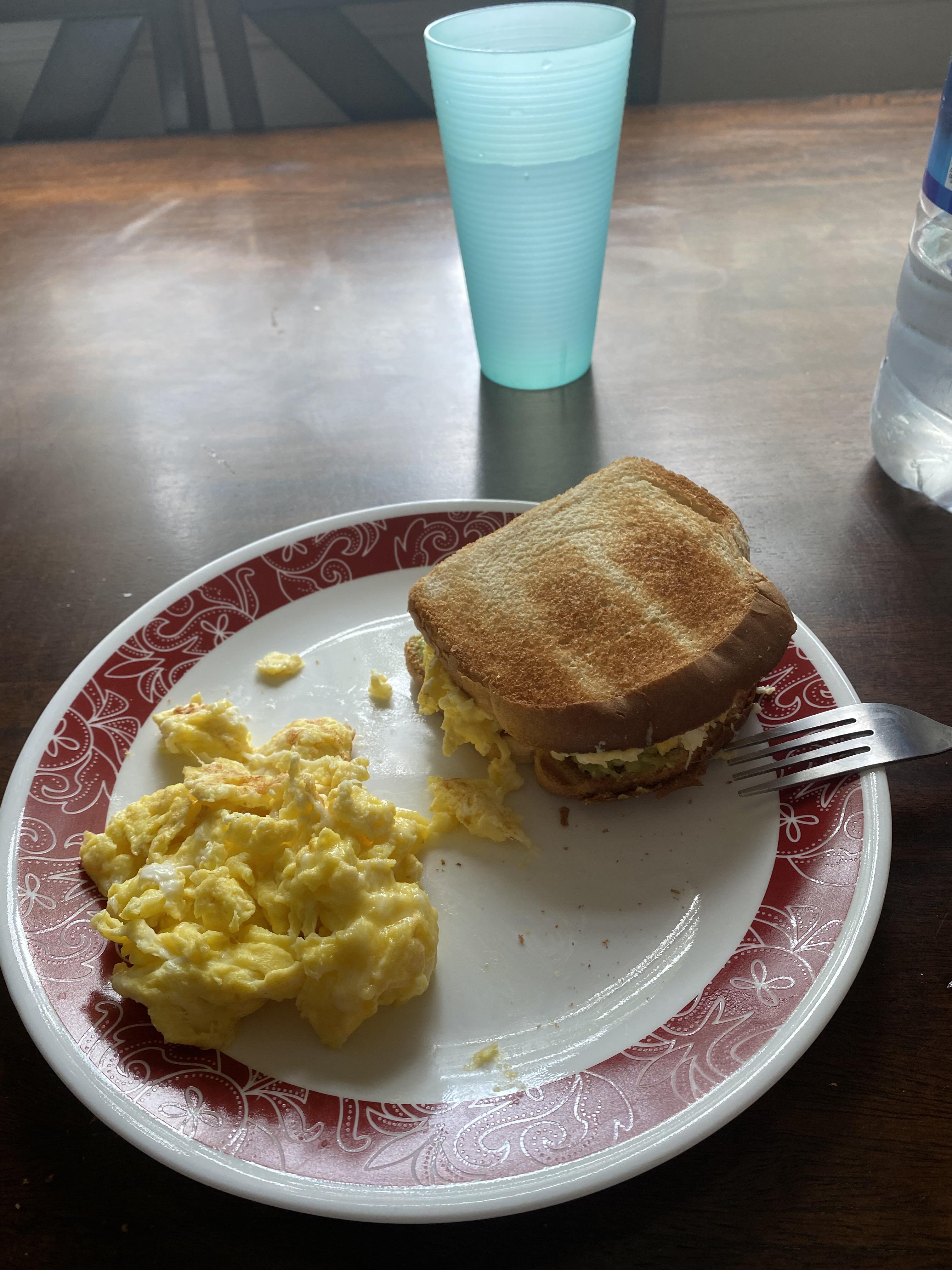Rate my breakfast mozzarella stuffed eggs and avocado egg sandwich r