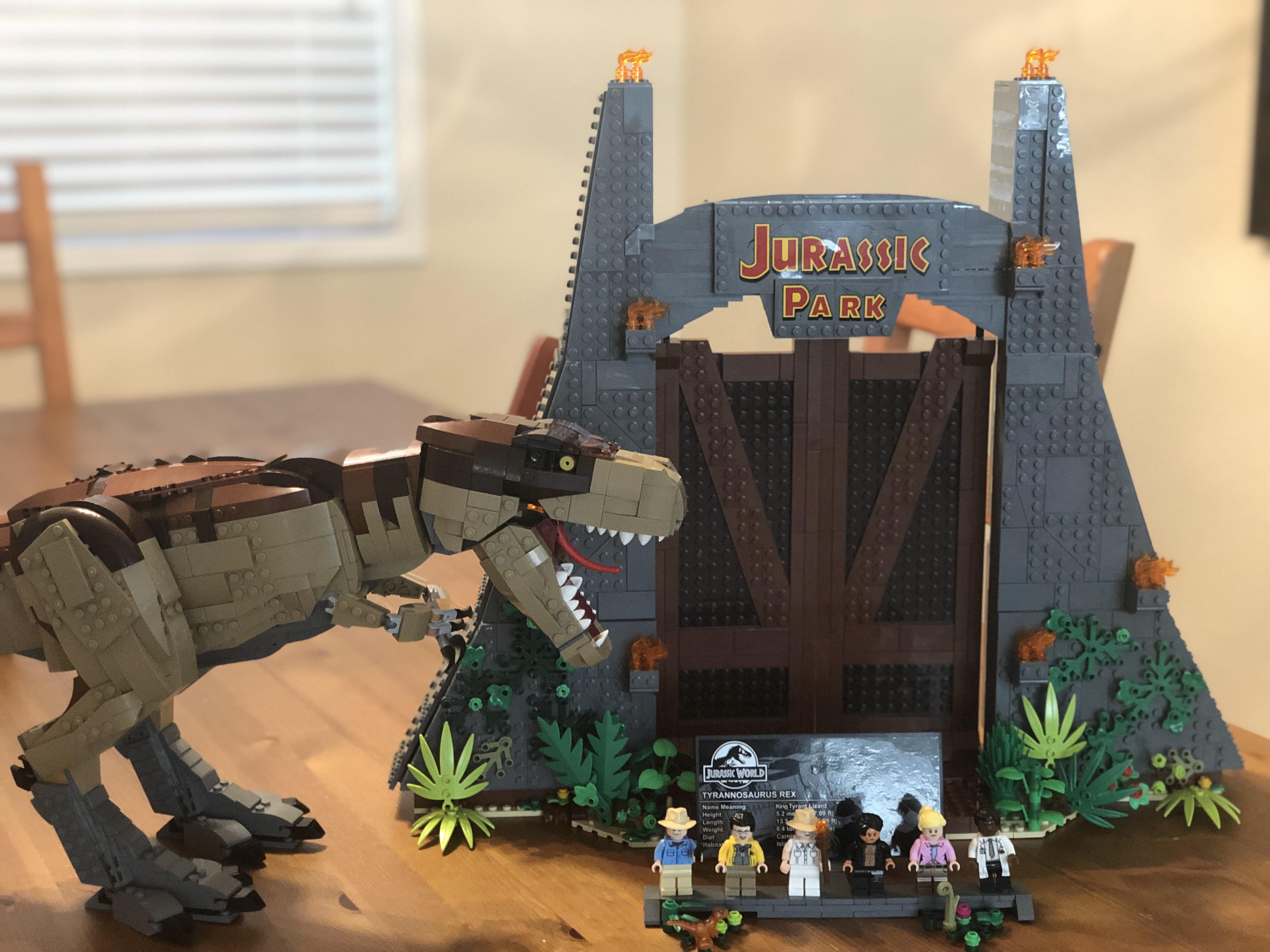 My 6 year old just finished building the TRex 75936...loving it! r/lego