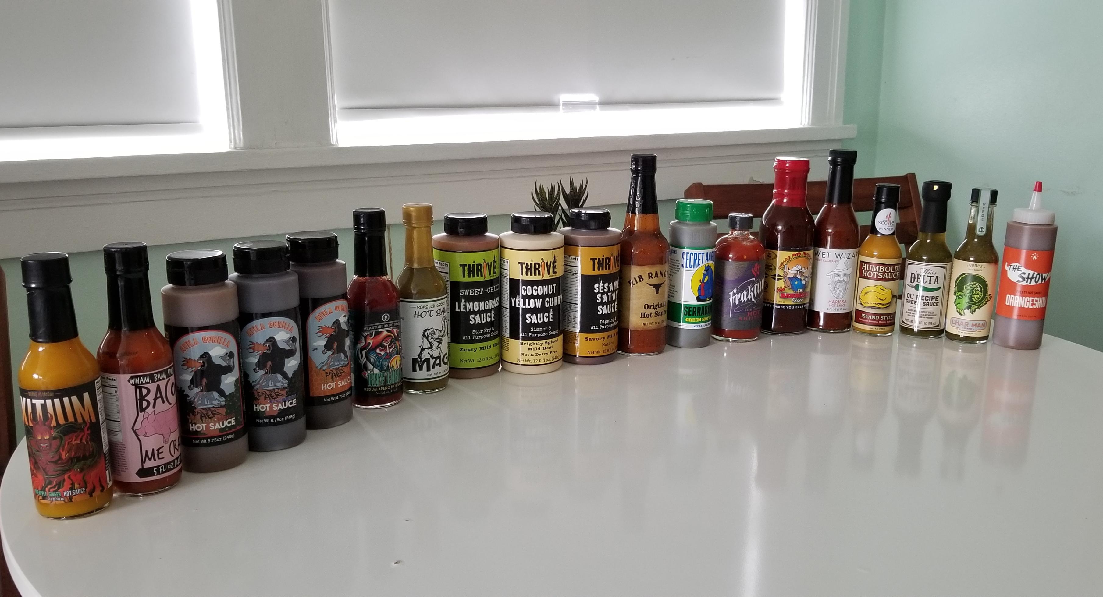 Today's haul from Portland Hot Sauce Expo r/hotsauce