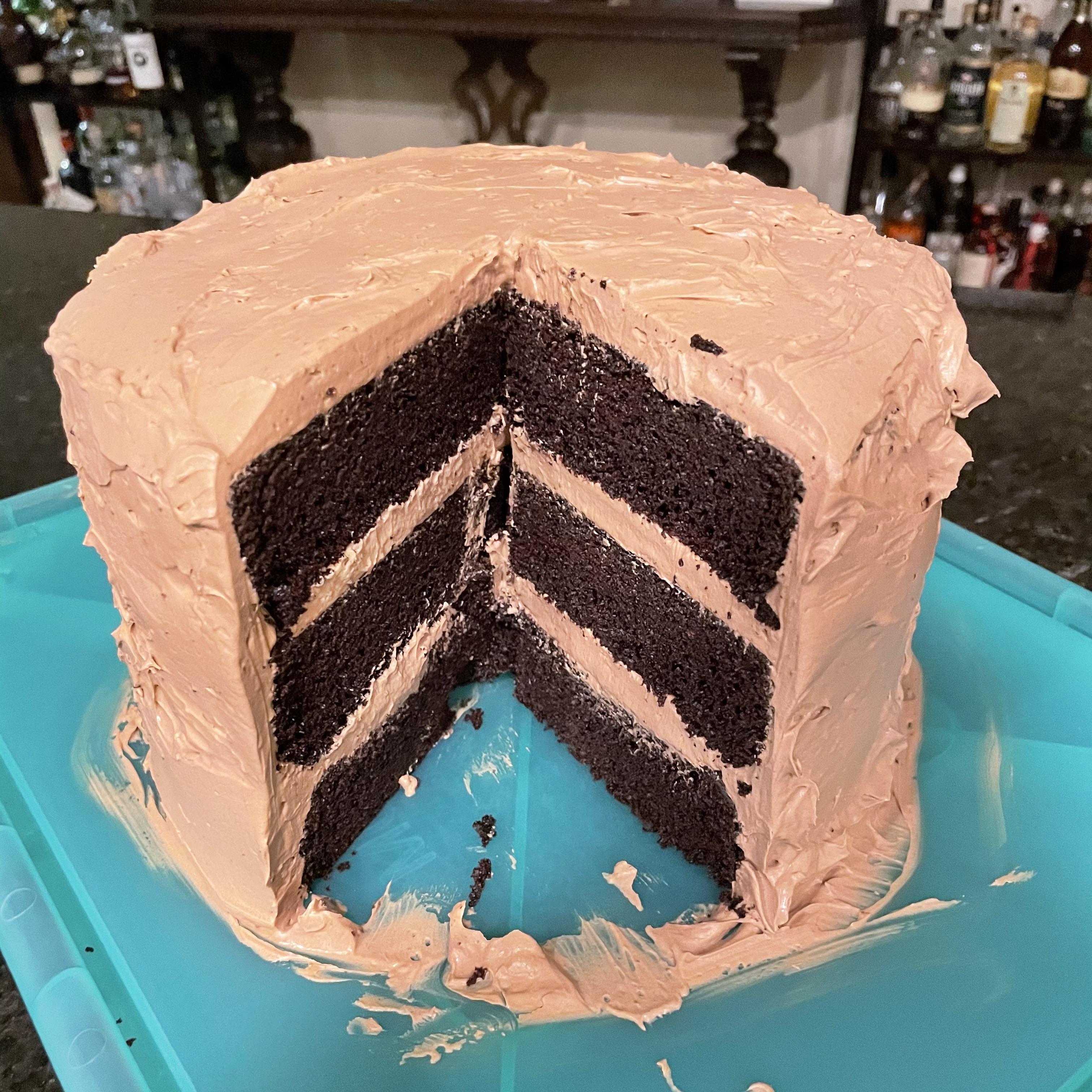 My first ever completely from scratch cake. BraveTart’s devil’s food