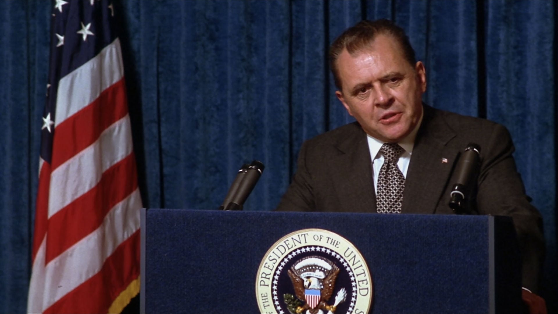 In Nixon (1995), President Nixon resigns before being removed from