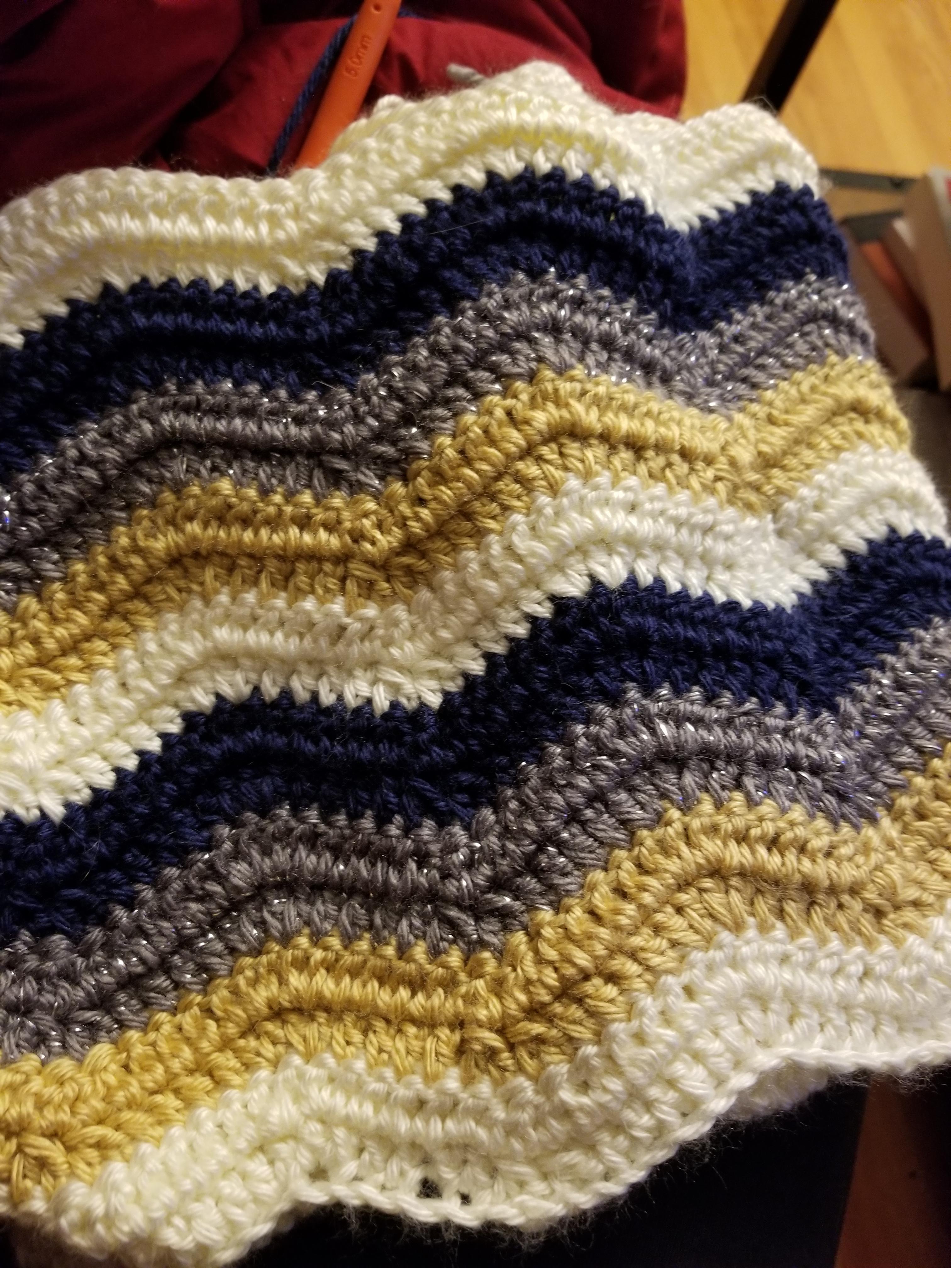 Neat Ripple baby blanket...1/4 done! r/crochet
