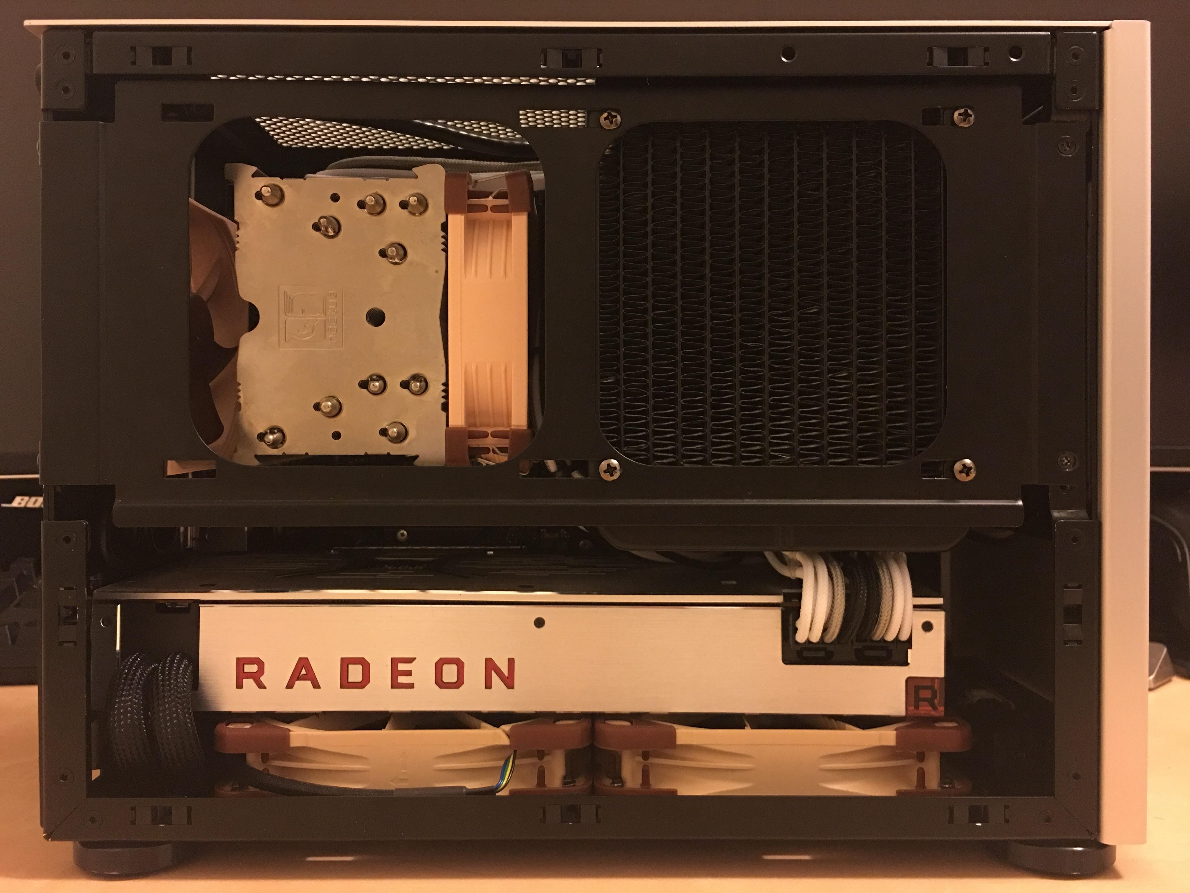RX Vega 64 LC (Liquid Cooled Edition) in A Ncase M1 v5 (SFFPC) r/Amd