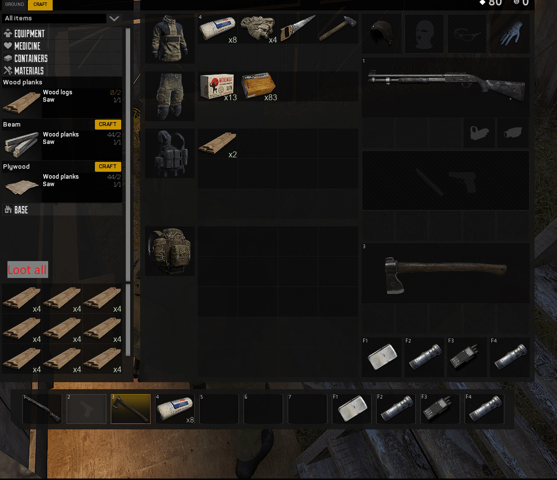 Can we add a "loot all" button when crafting? It's the little things