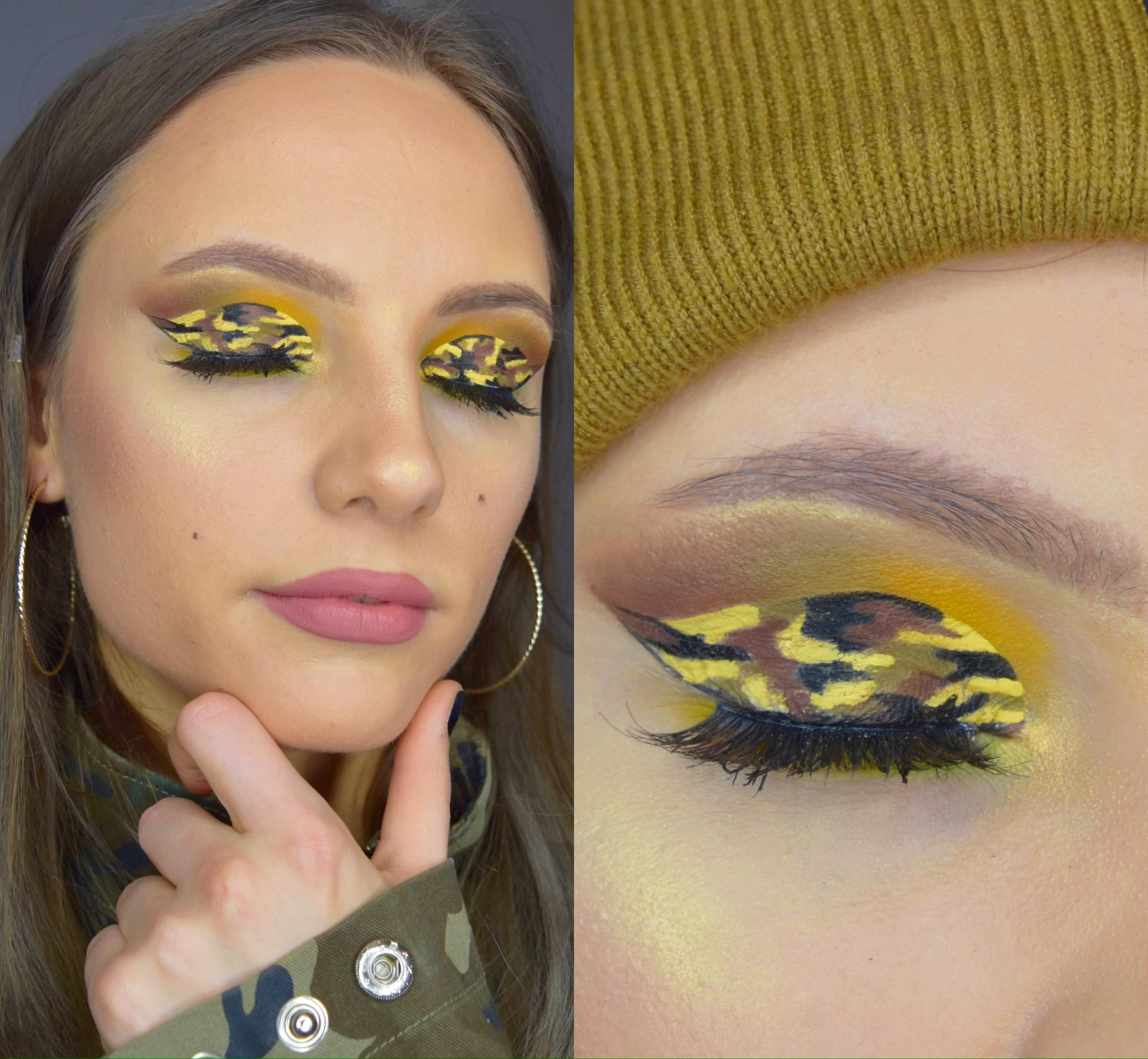 Tried doing camouflage eye makeup for the first time. r/MakeupAddiction