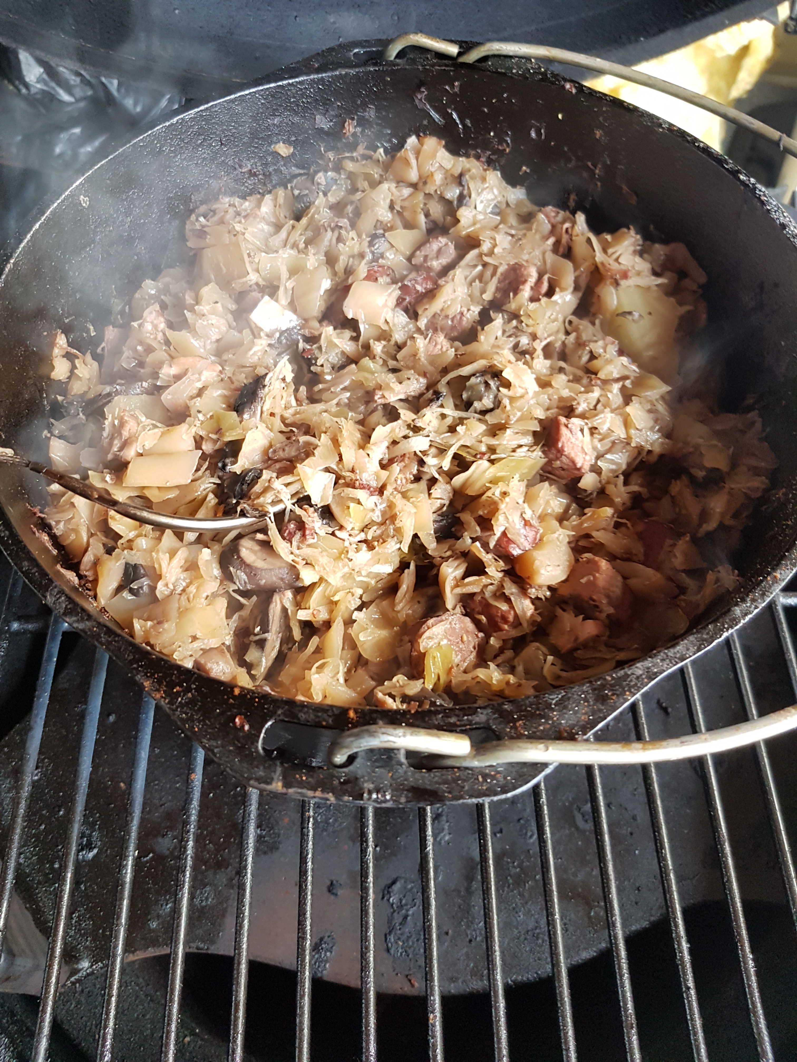 10 hour Bigos slow cooked on BGE. Polish traditional hunter's stew