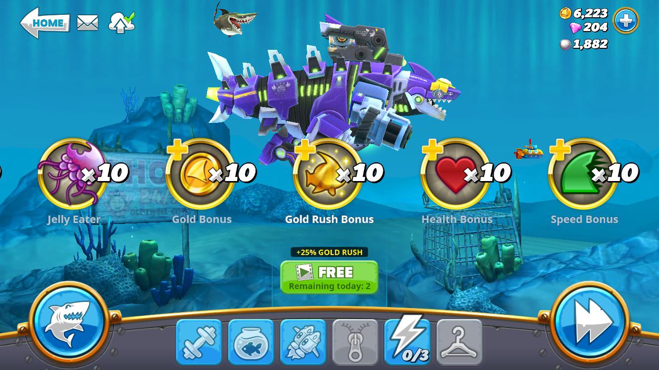 That’s... a lot a power ups... that you can’t use....! r/HungrySharkWorld