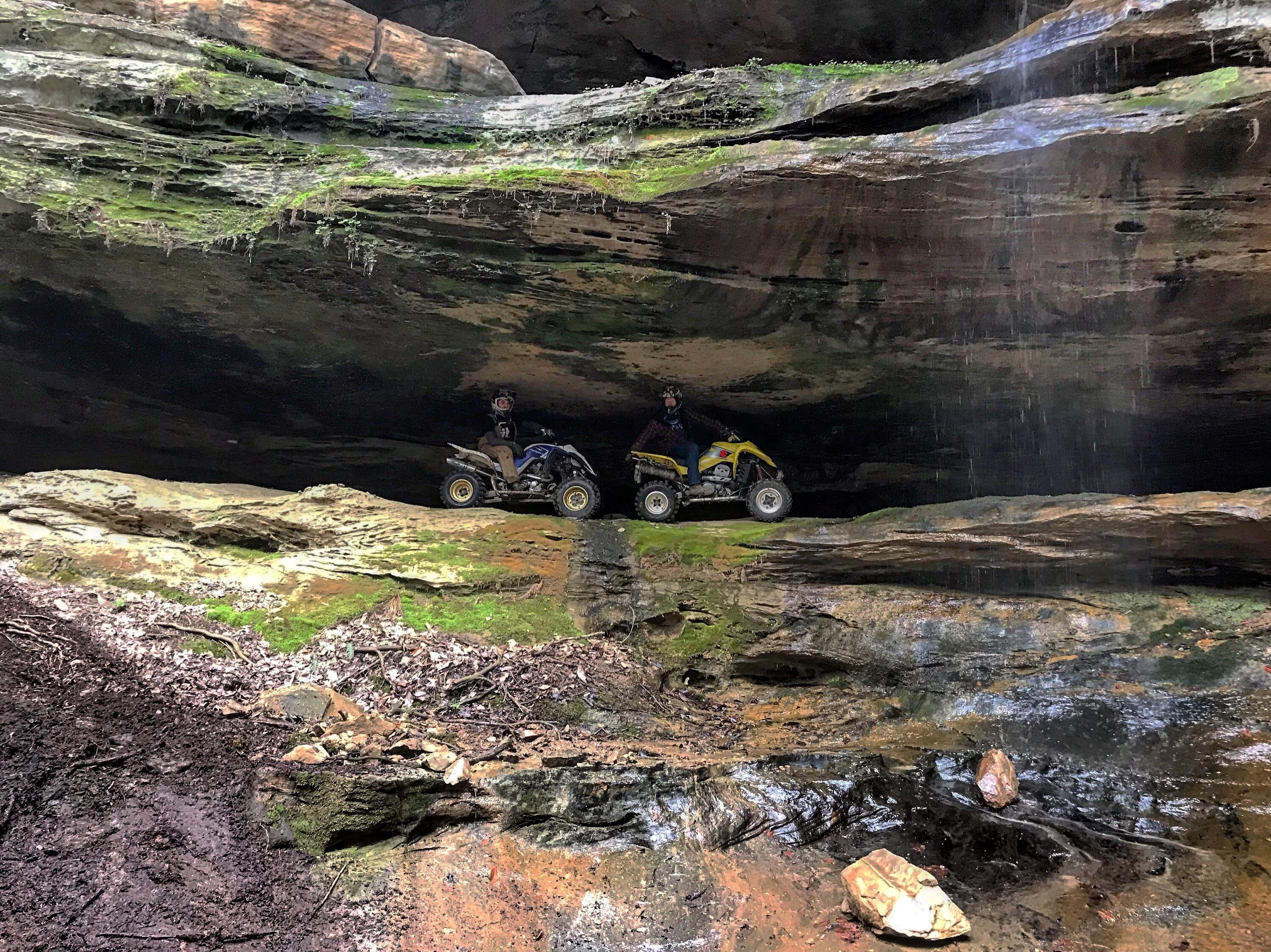 Hanging out under the waterfall at Blue Holler in Mammoth Cave, Kentucky. r/ATV