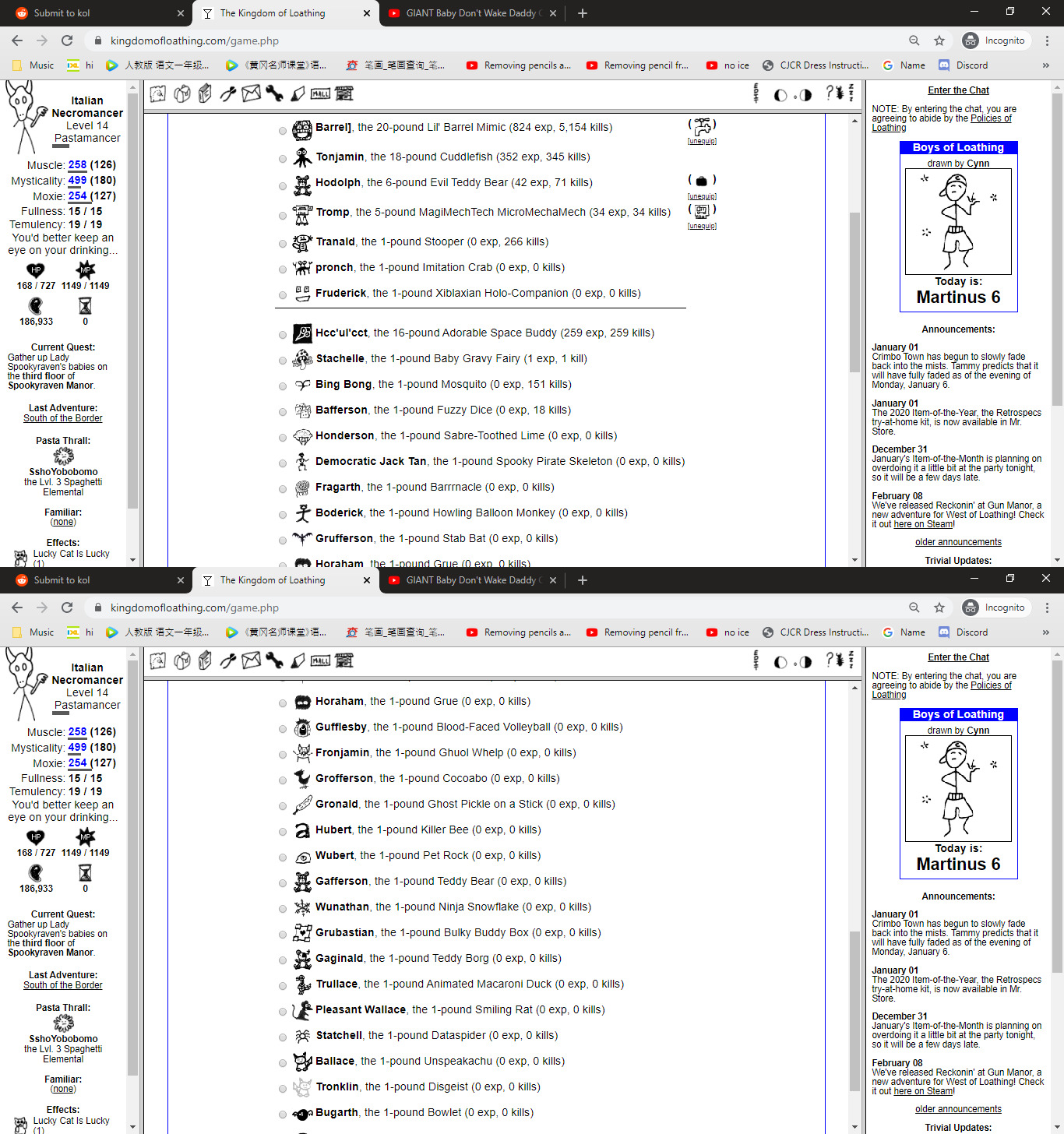 Which familiar should I be using? r/kol