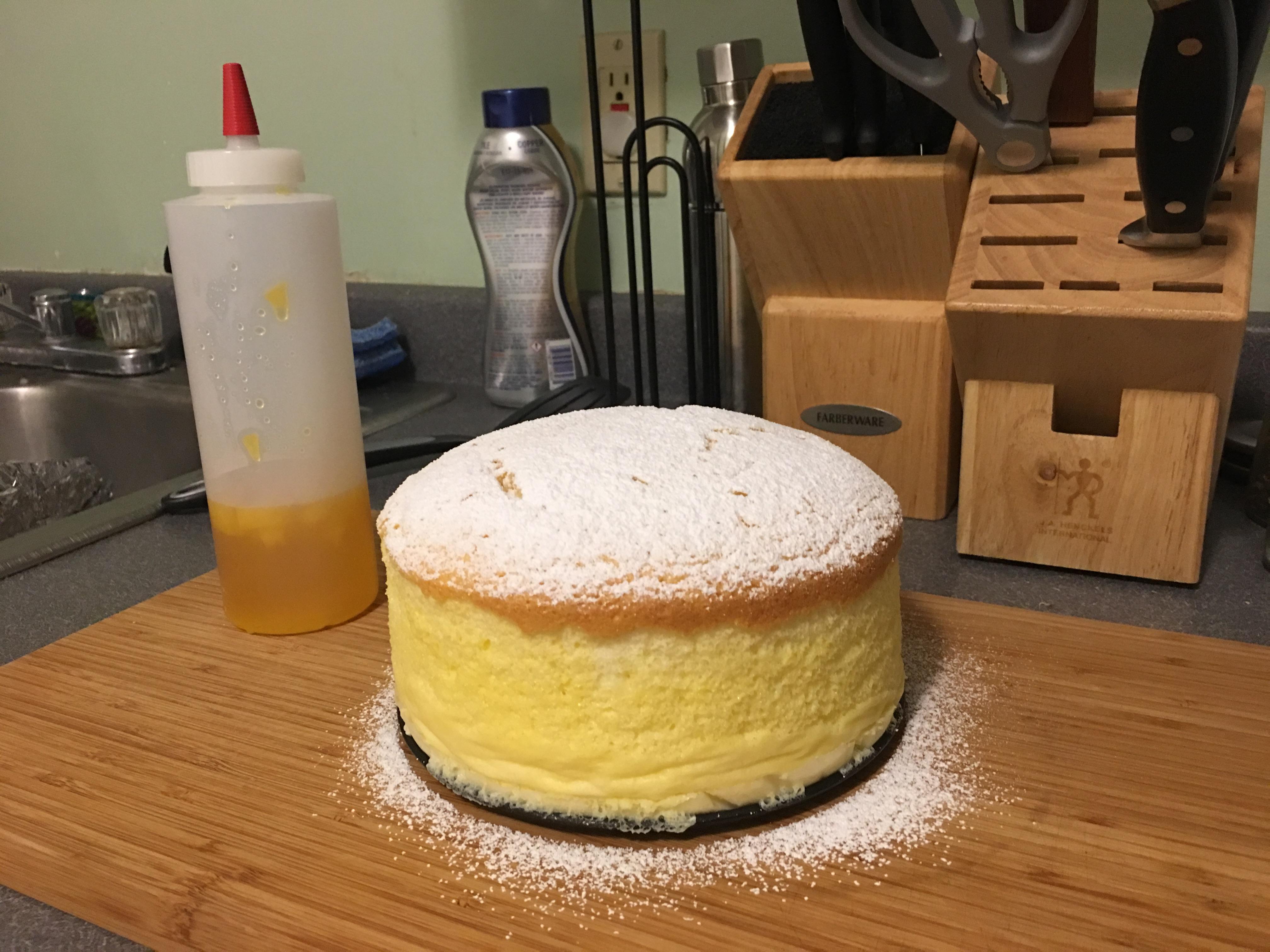 [Homemade] Japanese Cheesecake with Mango Syrup r/food