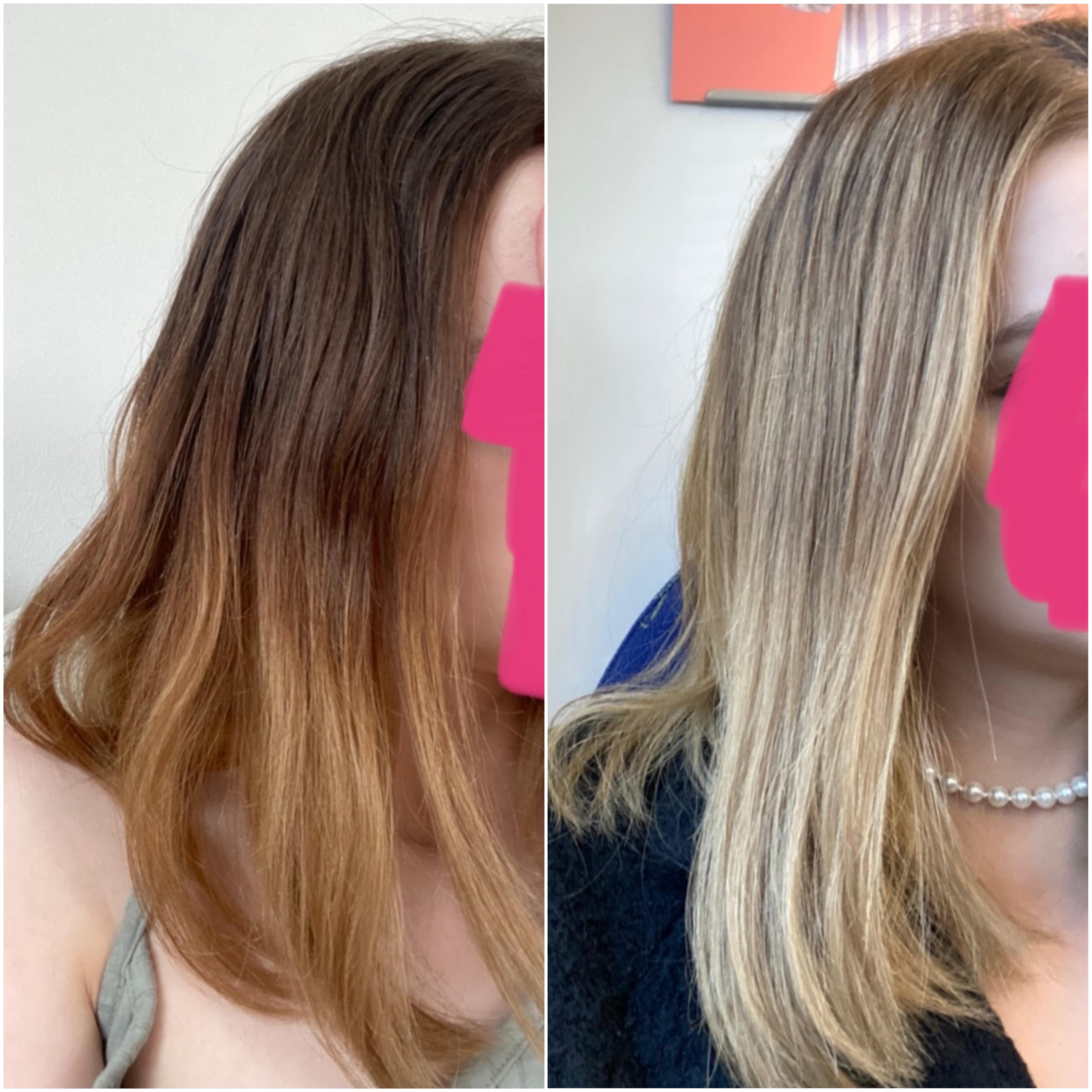 i’m so proud of my fully athome hair makeover! from brassy to classy 😎