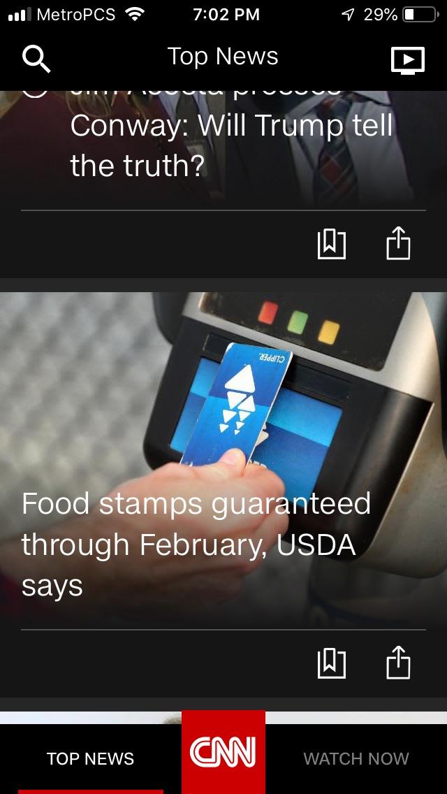 CNN, showing a Clipper card (Bay area transit card), which