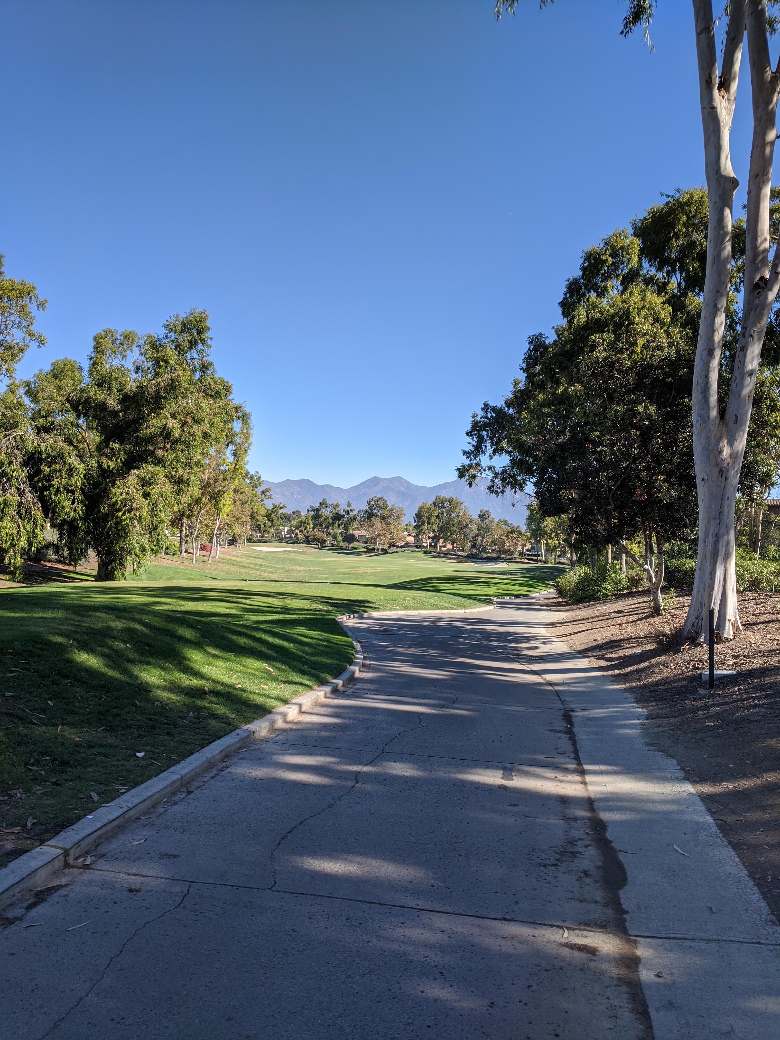 Hole 1, Par 5 Tijeras Creek. Gotta love fall golf in 100 degree