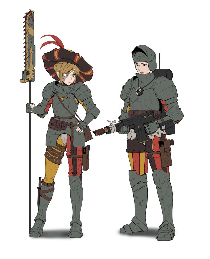 Feudal guardsmen by Jason Kim [xpost from /r/ImaginaryWarhammer] r