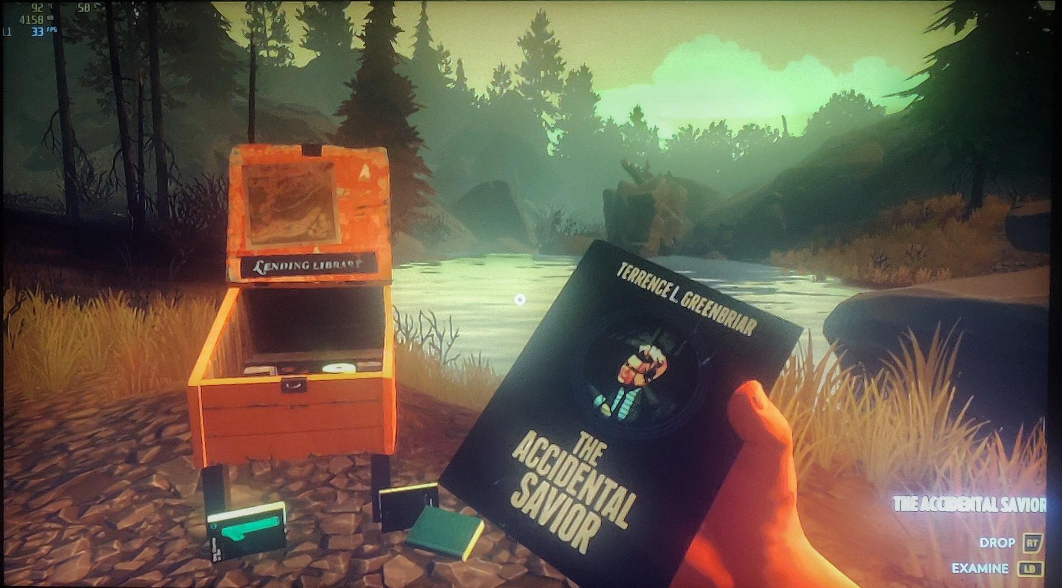 In FIREWATCH There's a book titled 'The Accidental Saviour