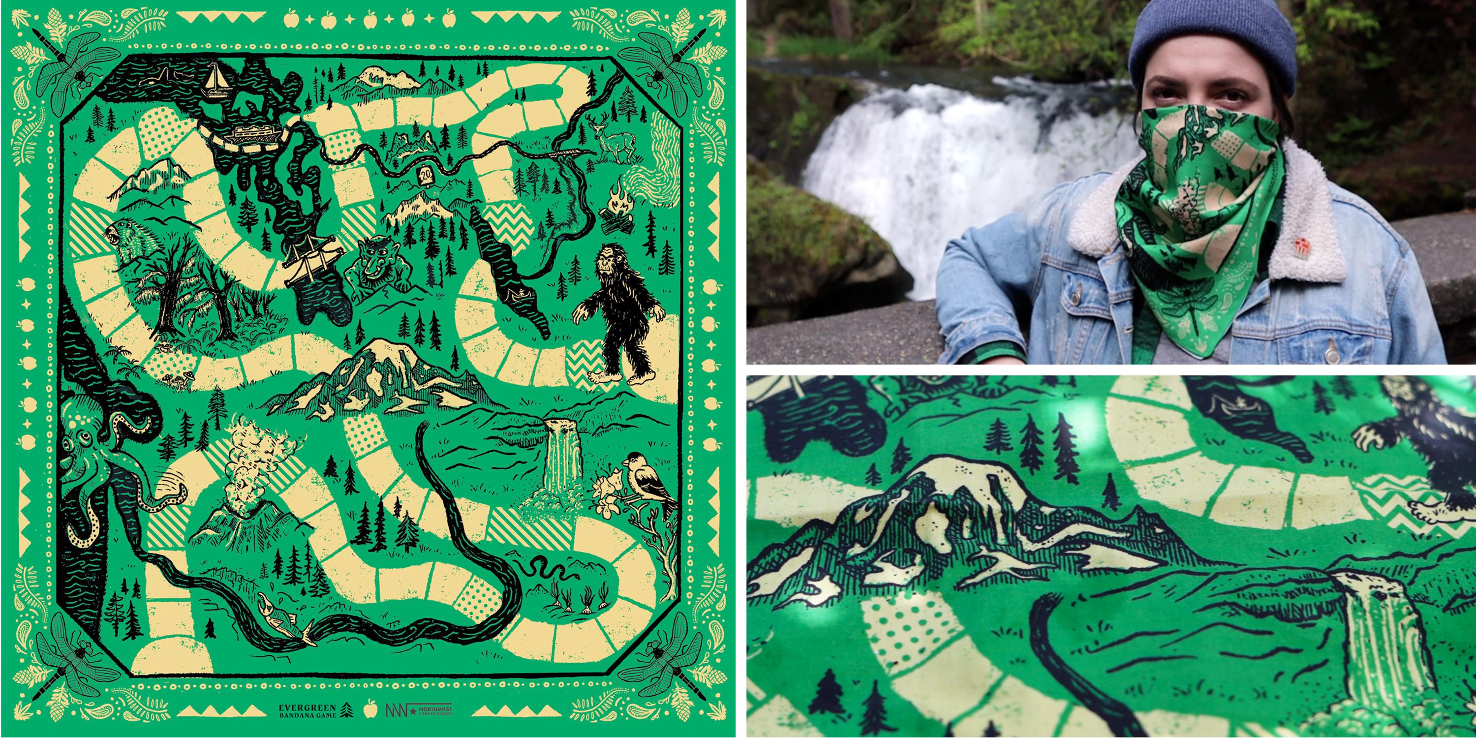 I Designed A Washington Themed Board Game Printed On a Bandana r