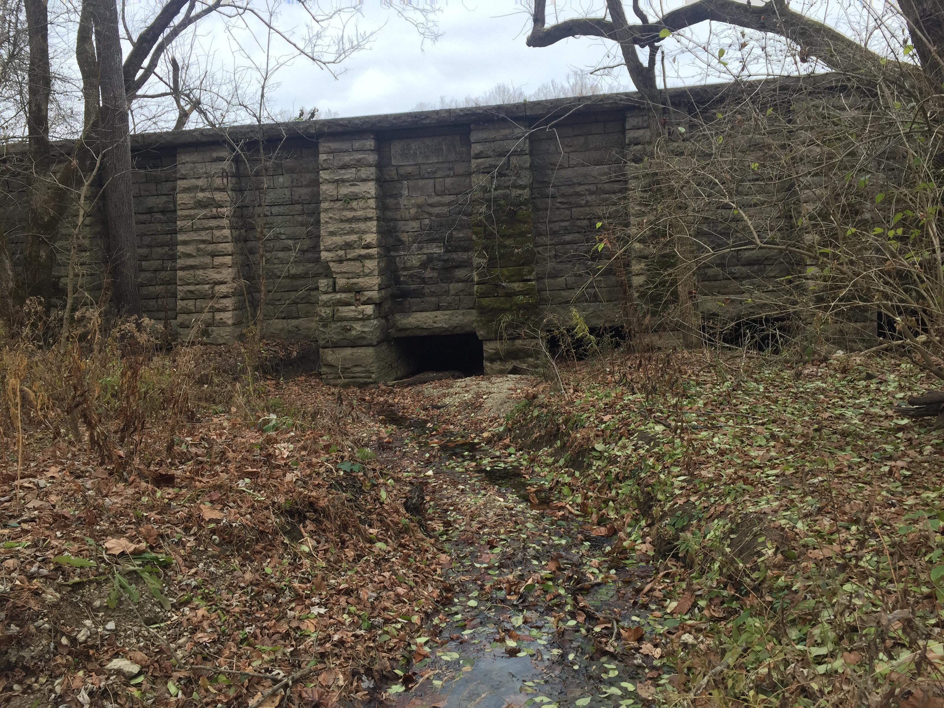 The dam for the mill pond at Kings Great Western Powder Works in Kings