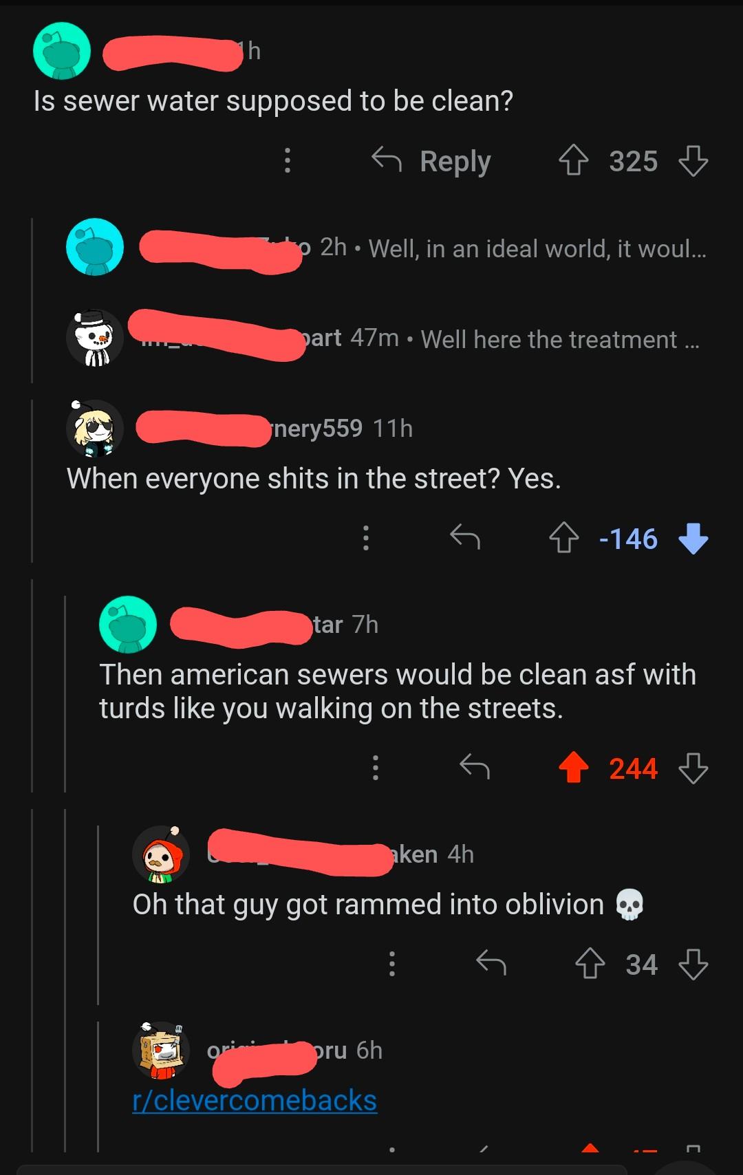 Is sewer water supposed to be clean?