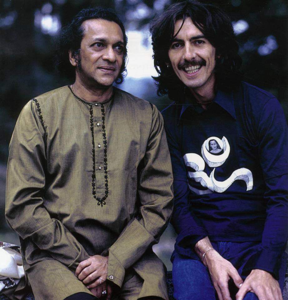 Harrison with Indian Sitar maestro Pandit Ravi Shankar r/beatles