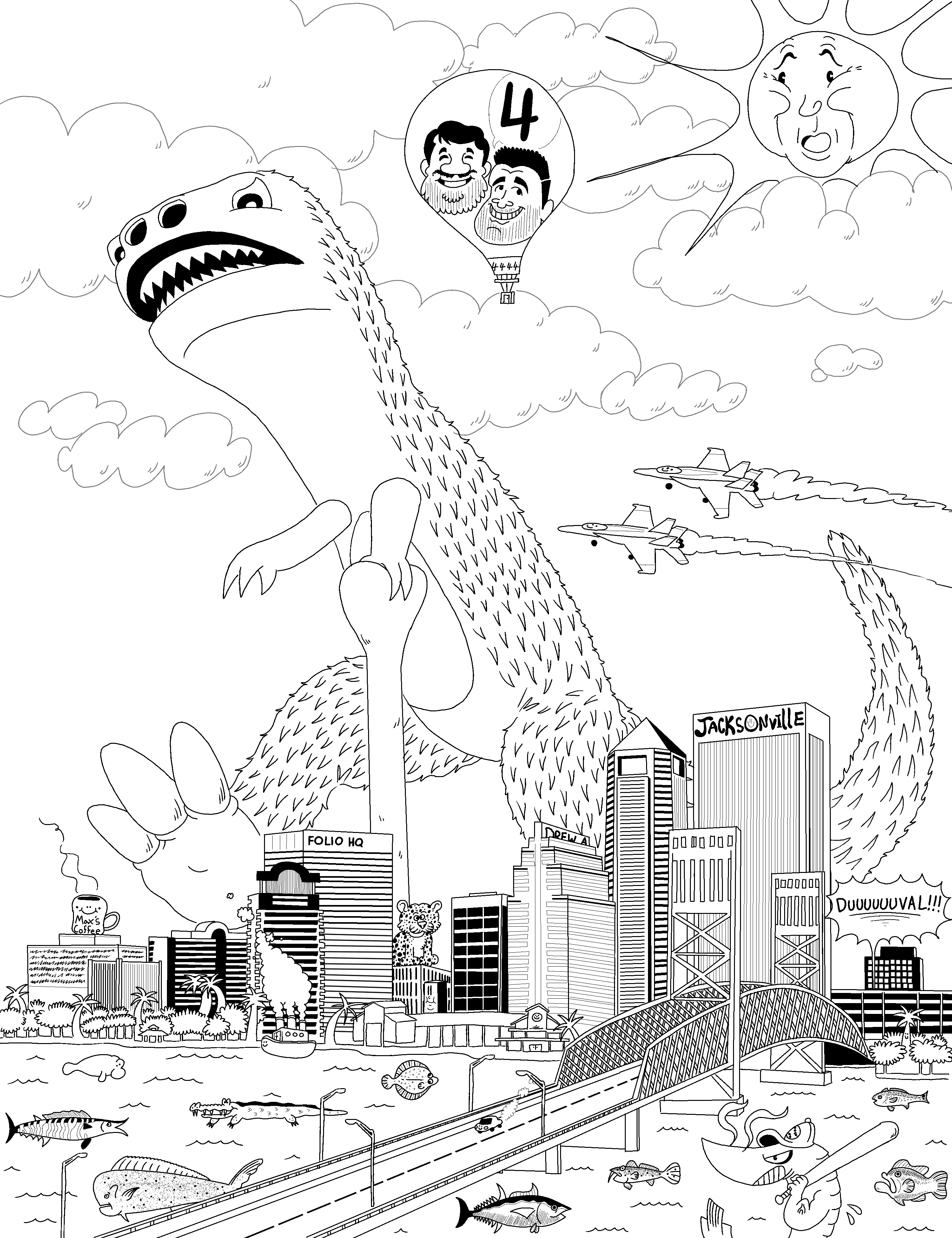 Squishing as many references to Jacksonville in this one Illustration