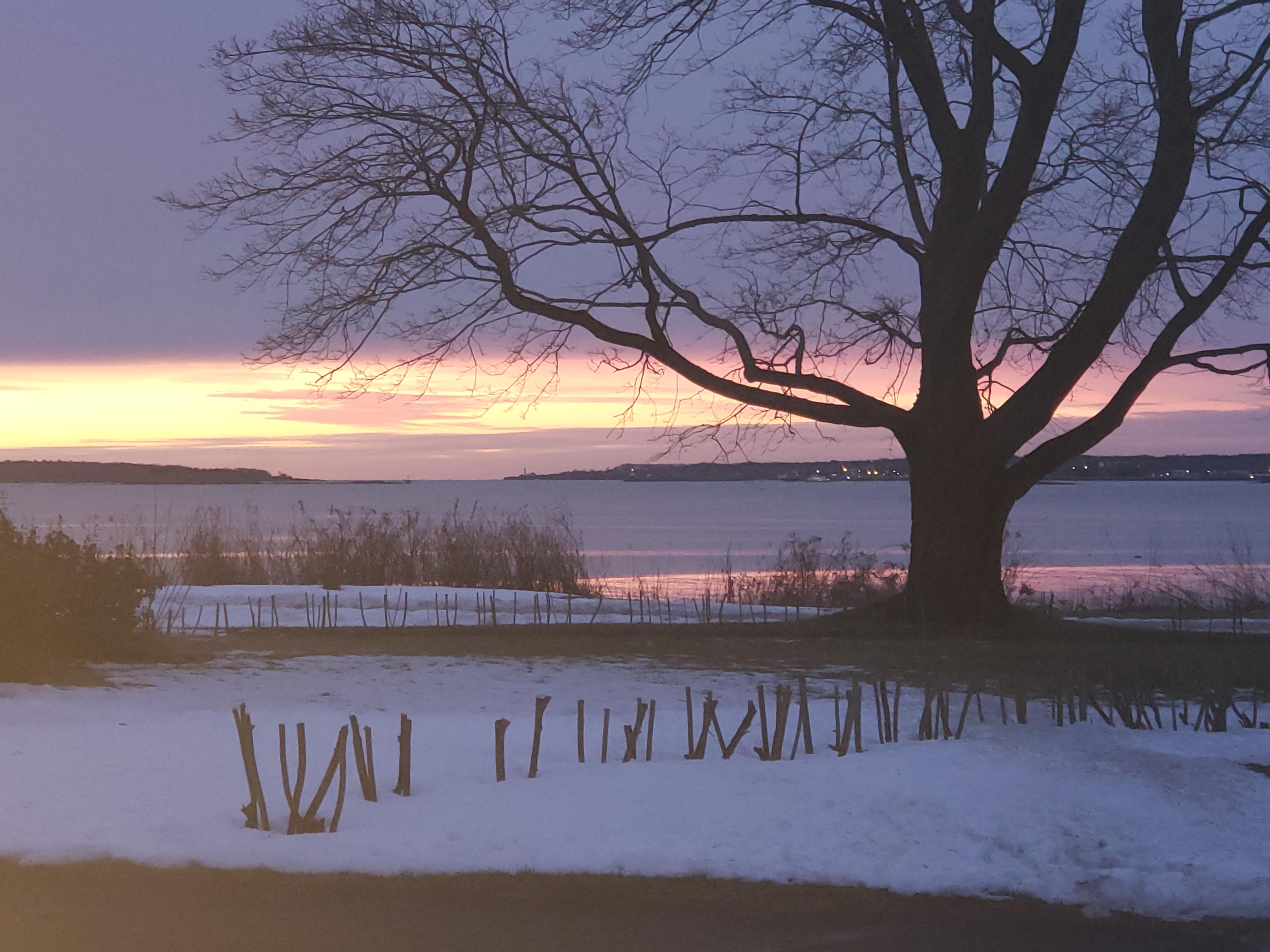 An Atlantic view from Falmouth this winter. r/Maine