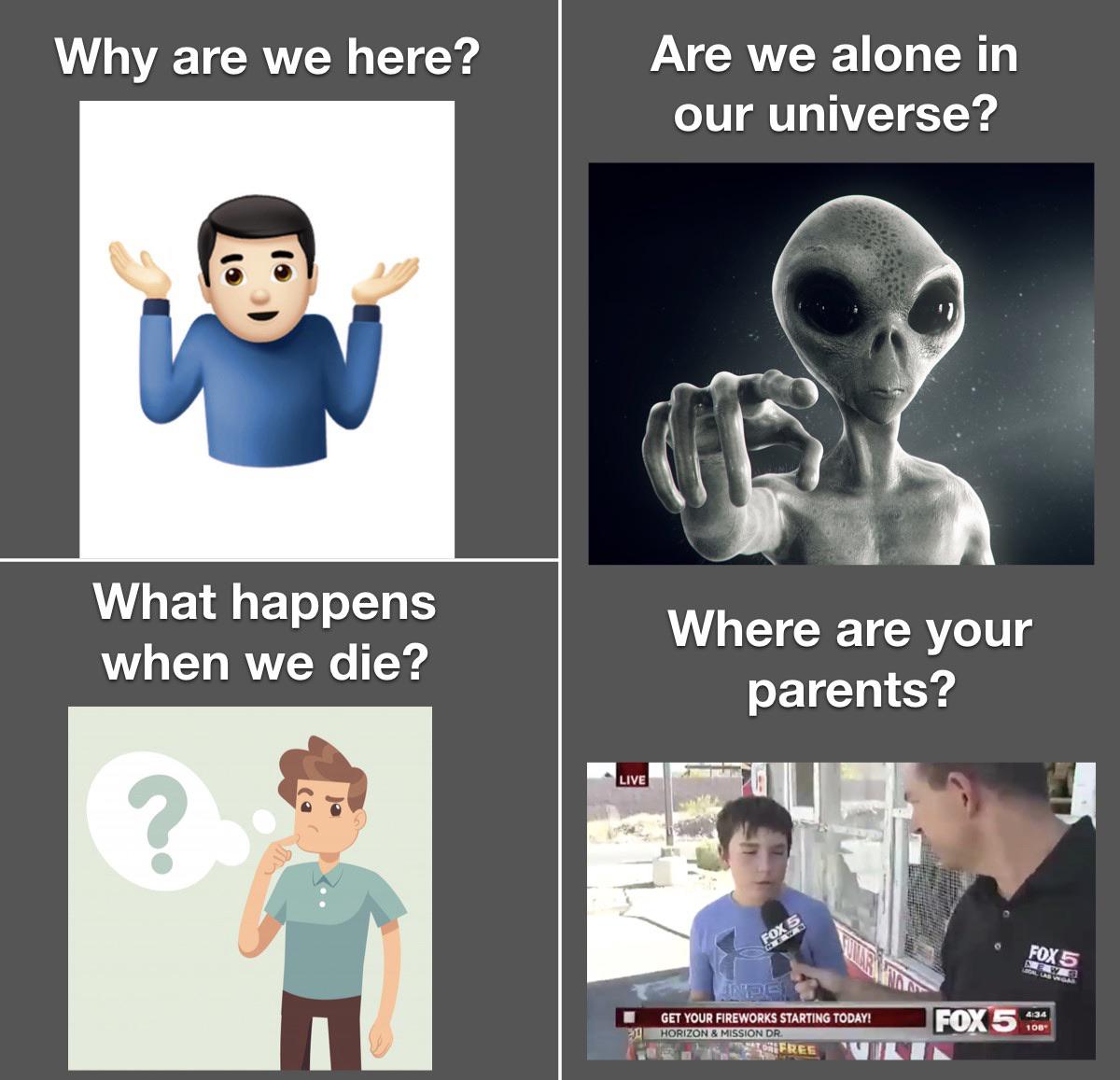 The 4 horsemen of life’s unanswered questions r/memes