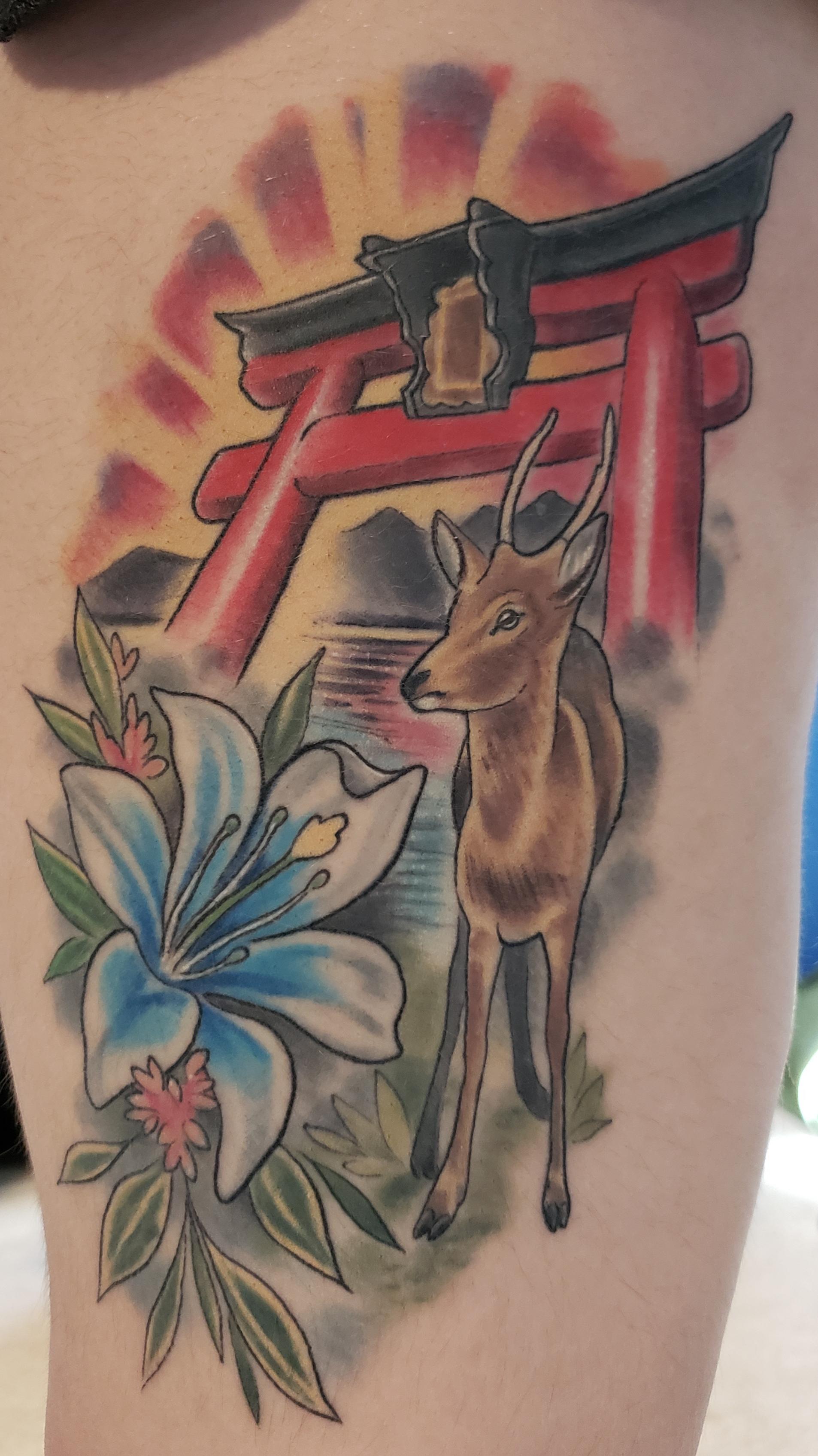 Japanese inspired piece by Candace Reid Living Canvas Tattoo