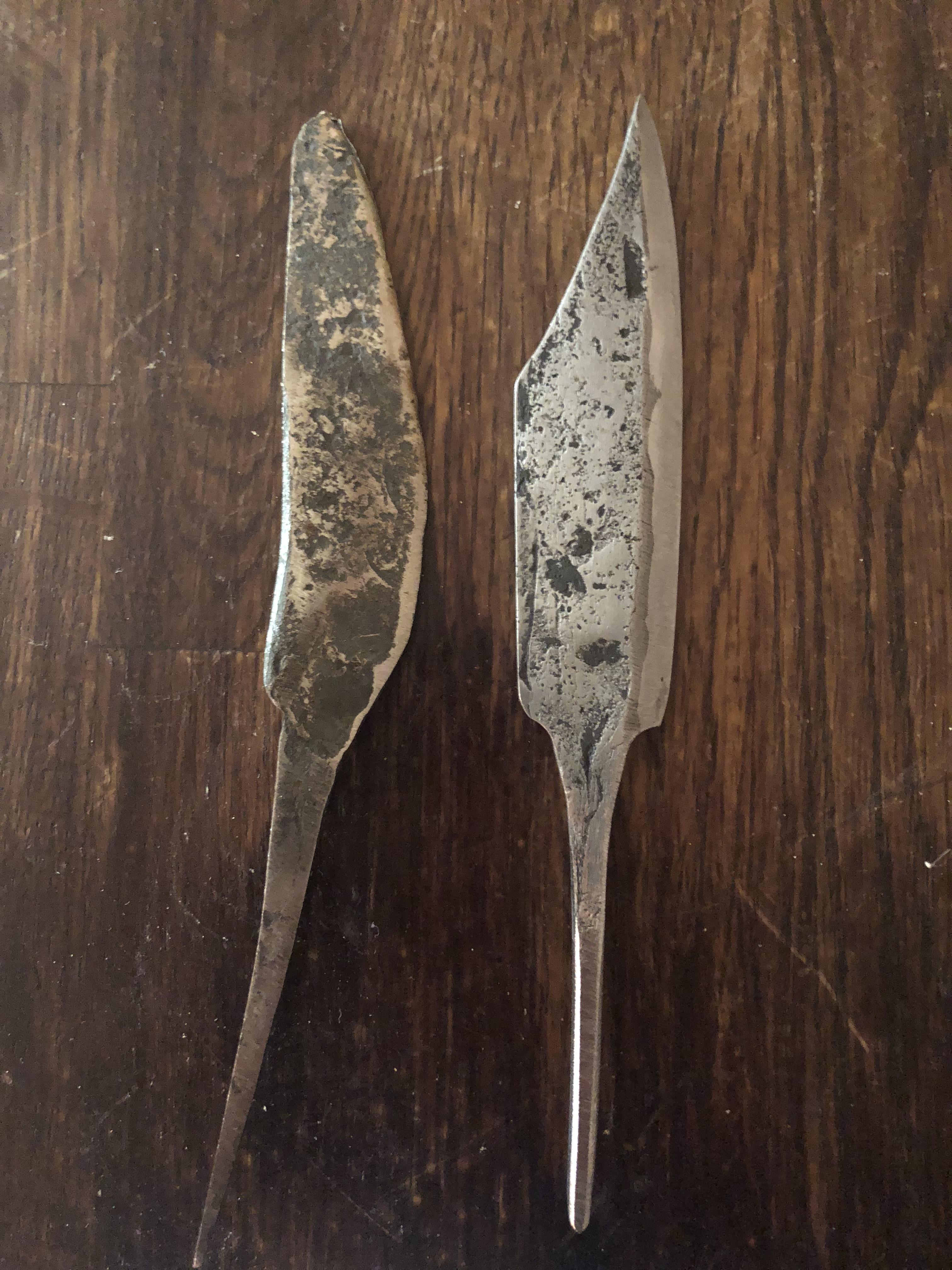 The first knife I made vs my latest one. r/Bladesmith