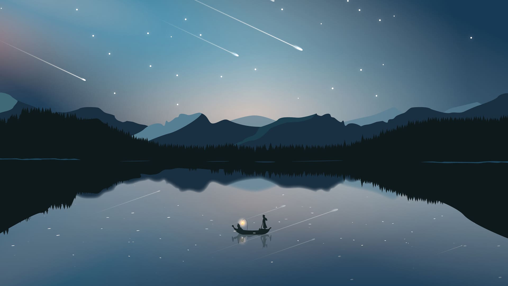 Stars & lake HD Wallpapers