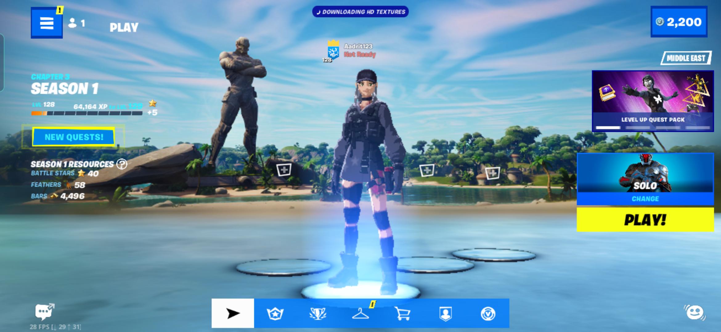 How big is HD Textures file size? I just installed FN on Mobile and it