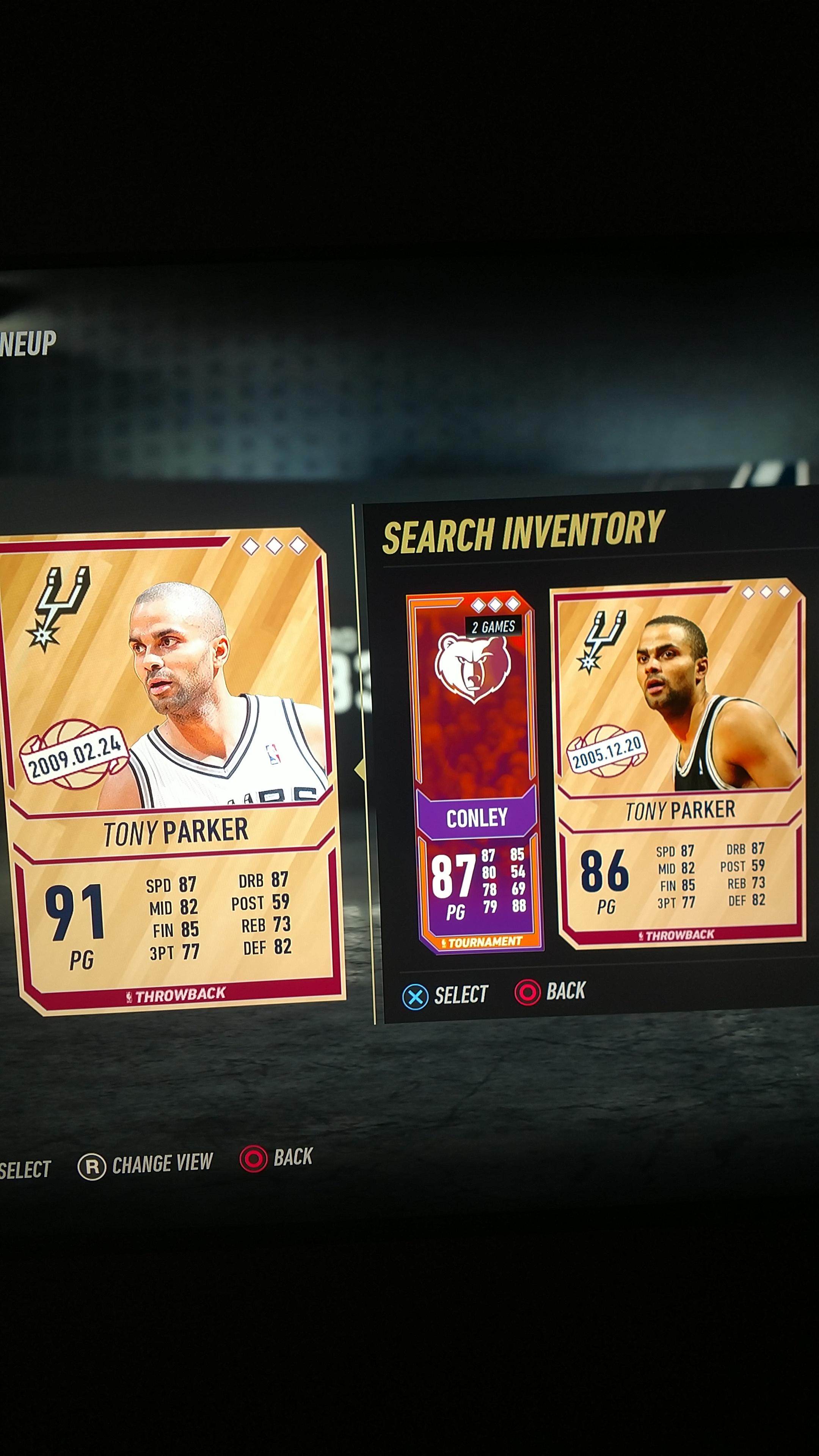 91 Parker Stats dropped to 86 Throwback r/NBAlive