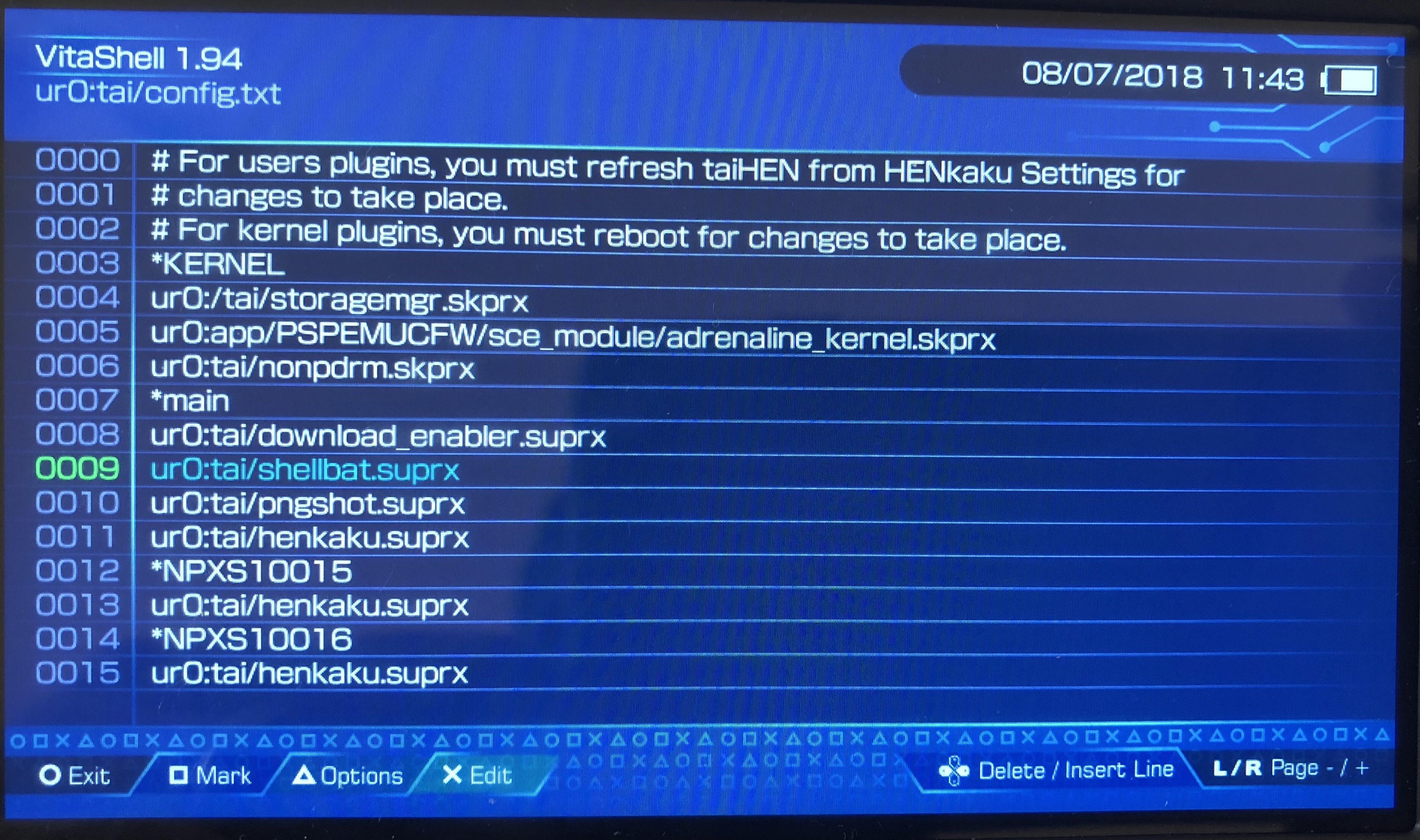 My child reset my taiHEN config.text now games corrupt VitaPiracy