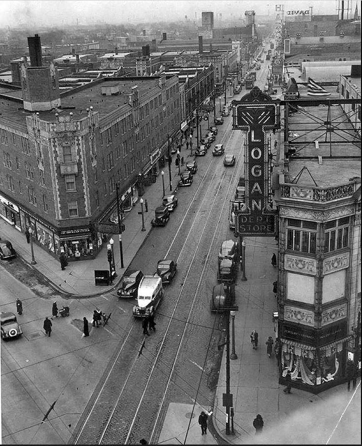 Milwaukee, Diversey & Kimball. (1937) ChicagoNWside