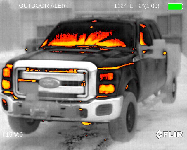 My work truck under a thermal camera. r/mildlyinteresting