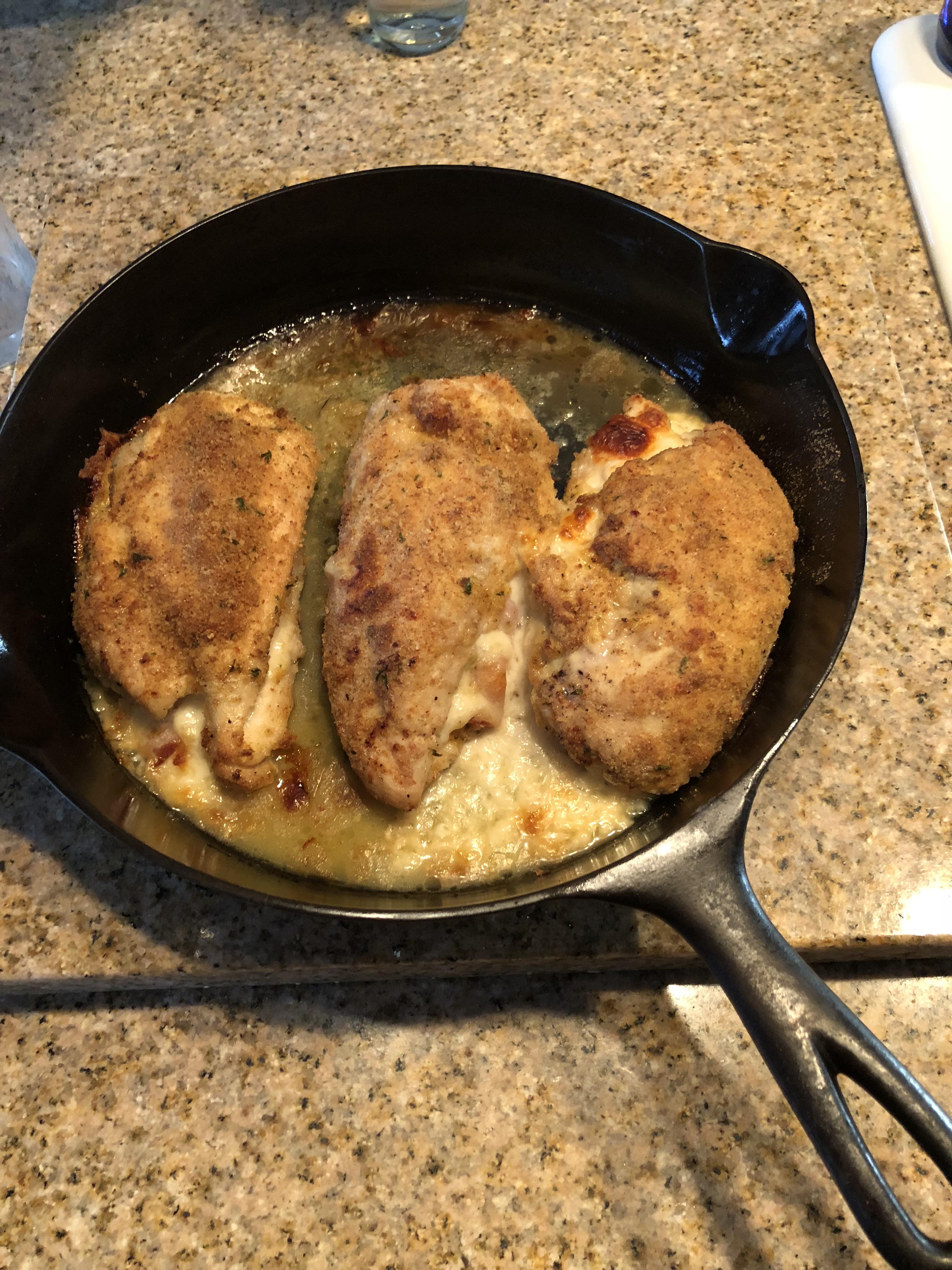 Some chicken made in my early 1890s Erie! Chicken has provolone and ham