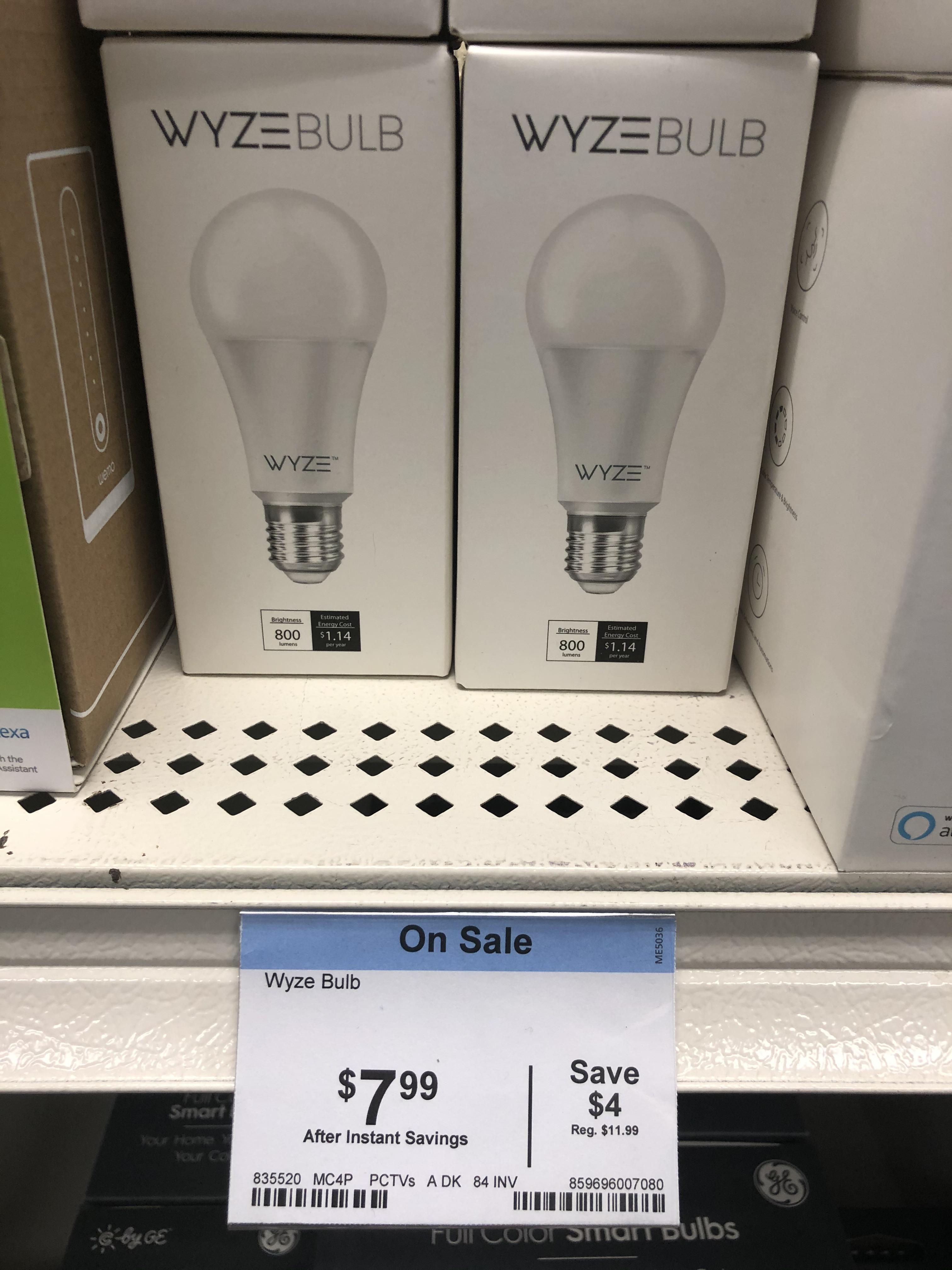 Wyze Bulbs 7.99 at Microcenter r/wyzecam